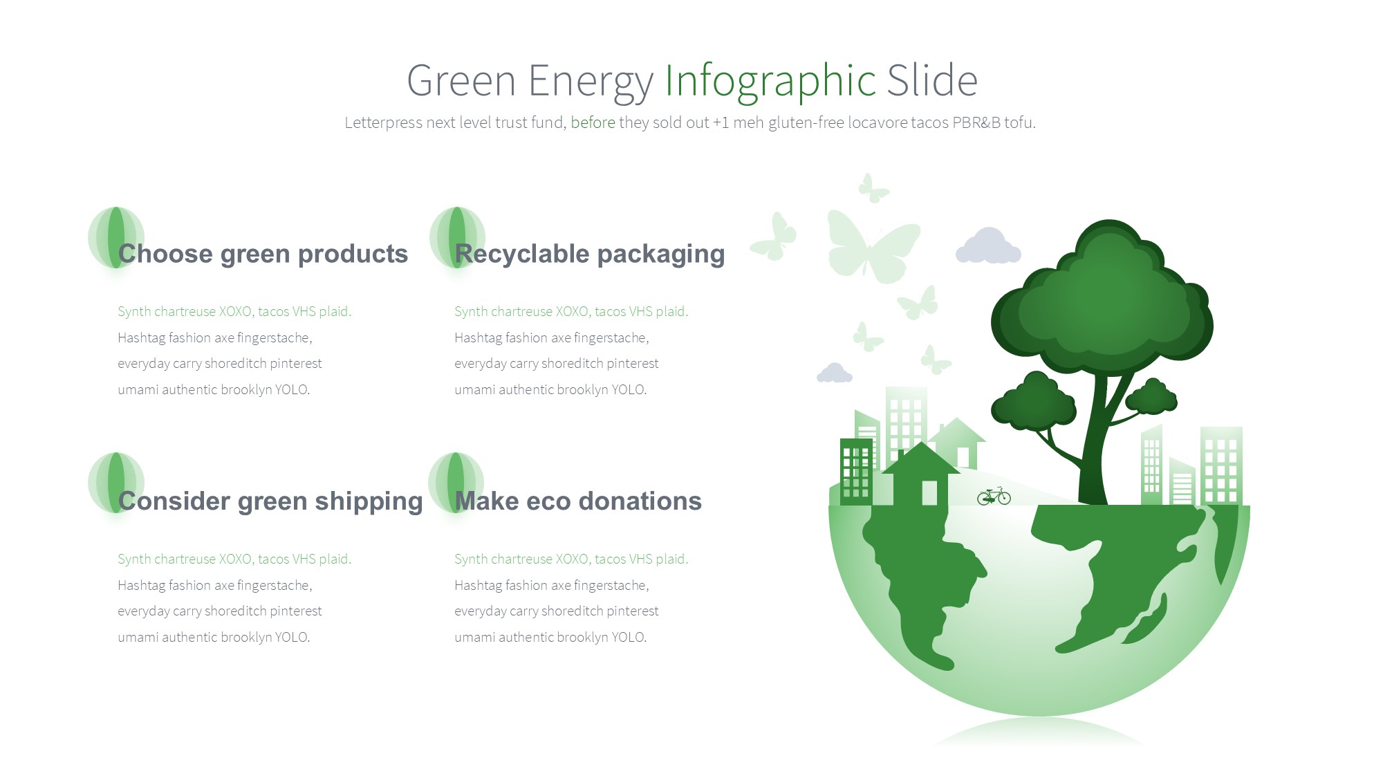 绿色环保图形信息图示PPT模板