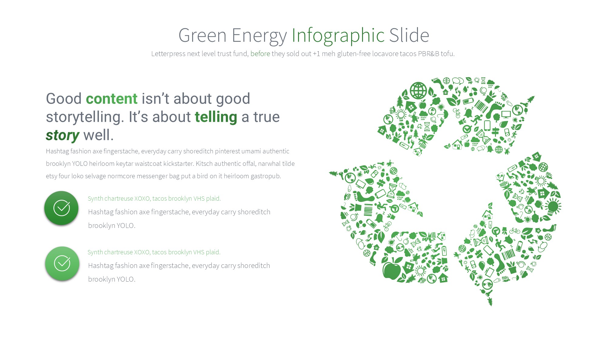 绿色环保图形信息图示PPT模板