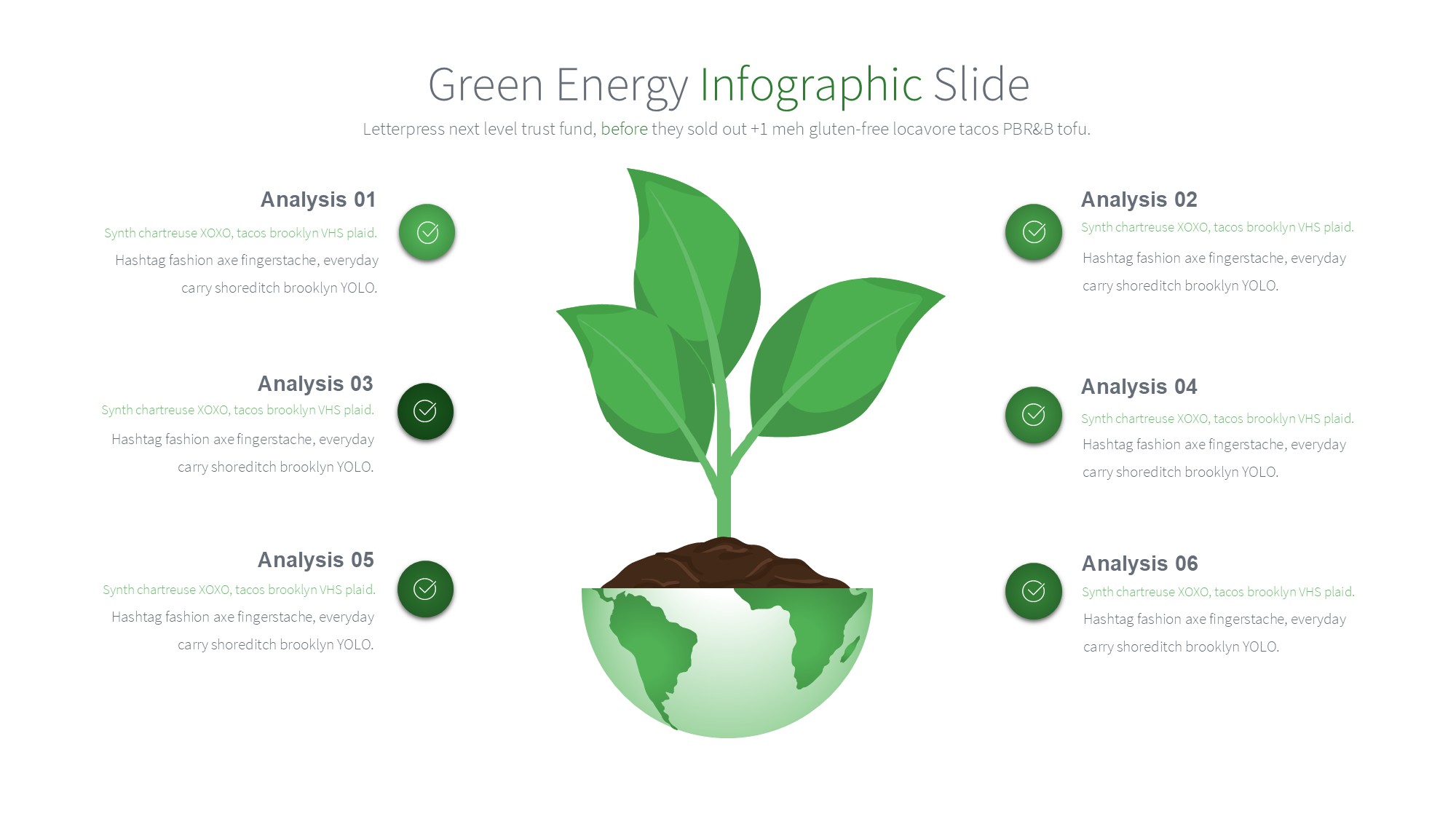 绿色环保图形信息图示PPT模板