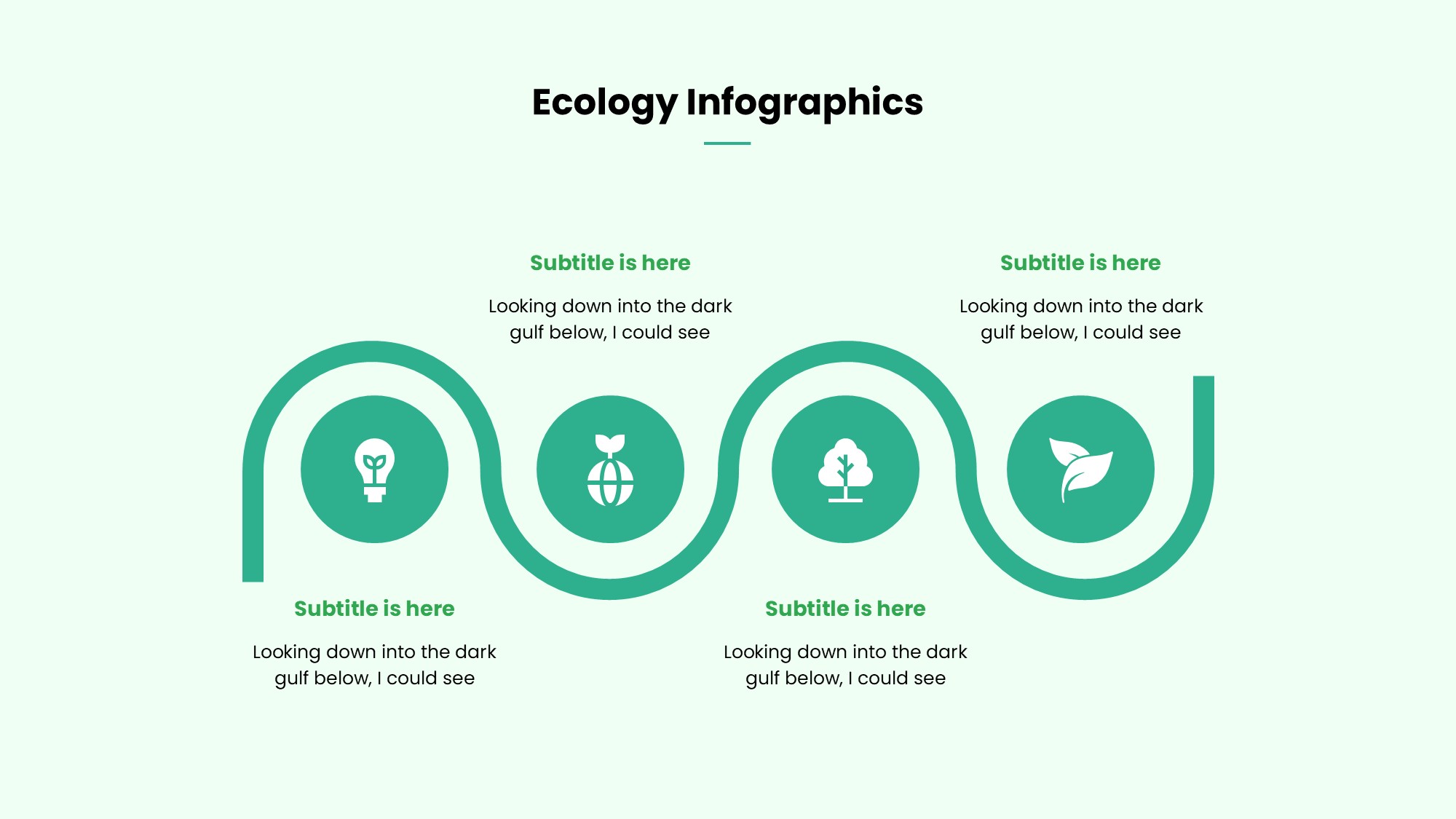 绿色环保图形信息图示PPT模板