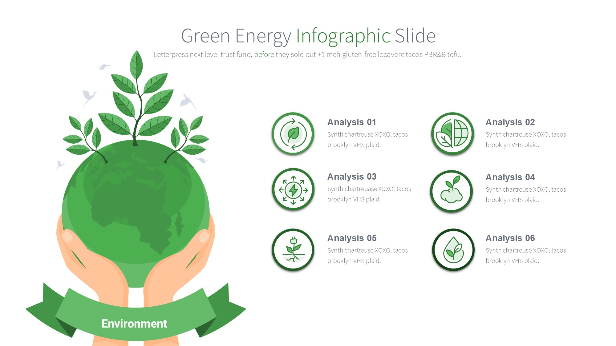 绿色环保图形信息图示PPT模板