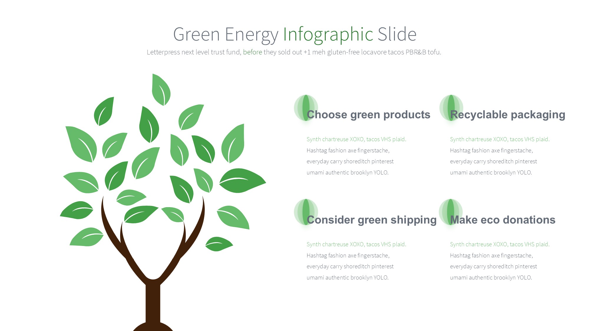 绿色环保图形信息图示PPT模板