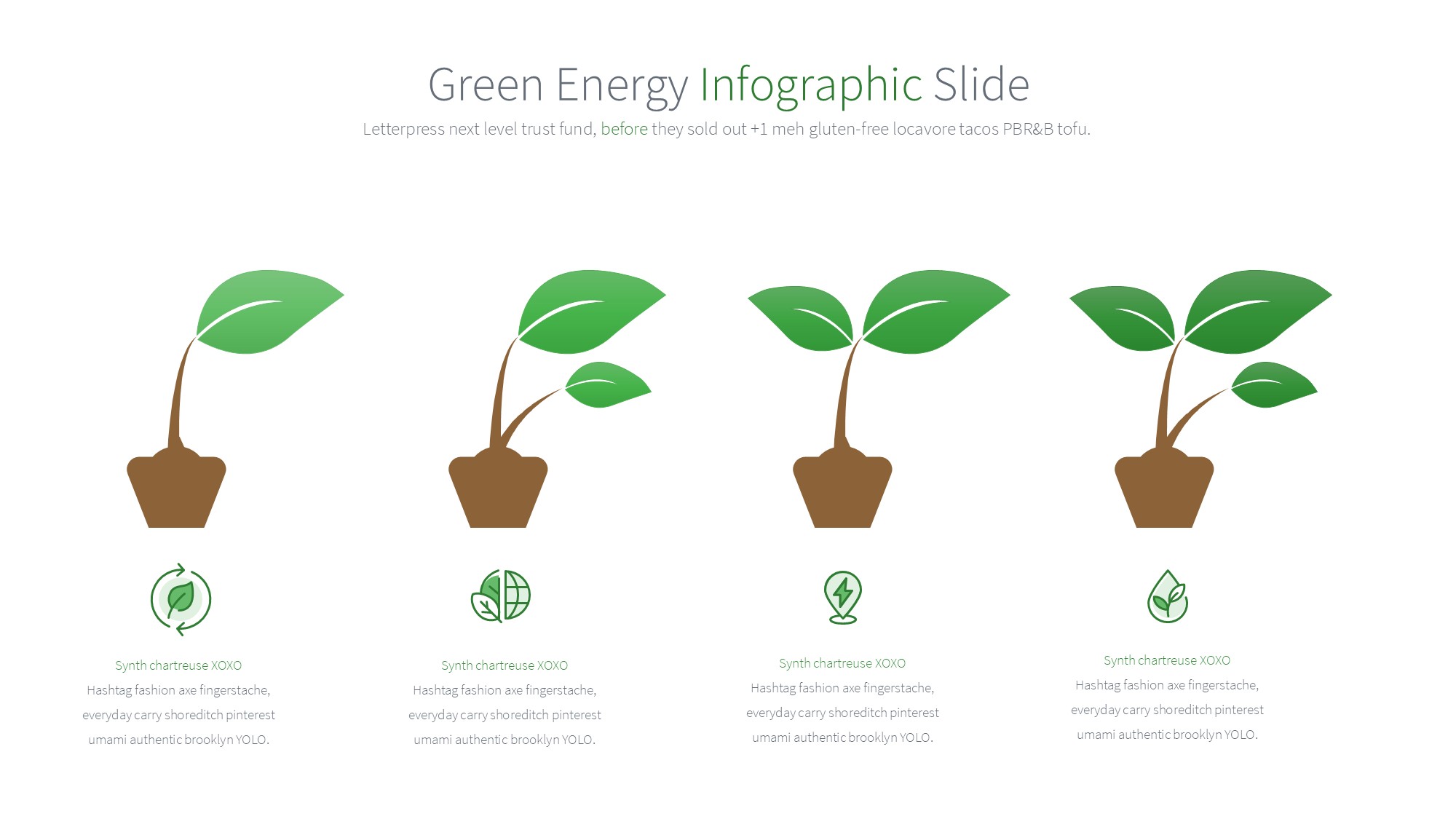 绿色环保图形信息图示PPT模板