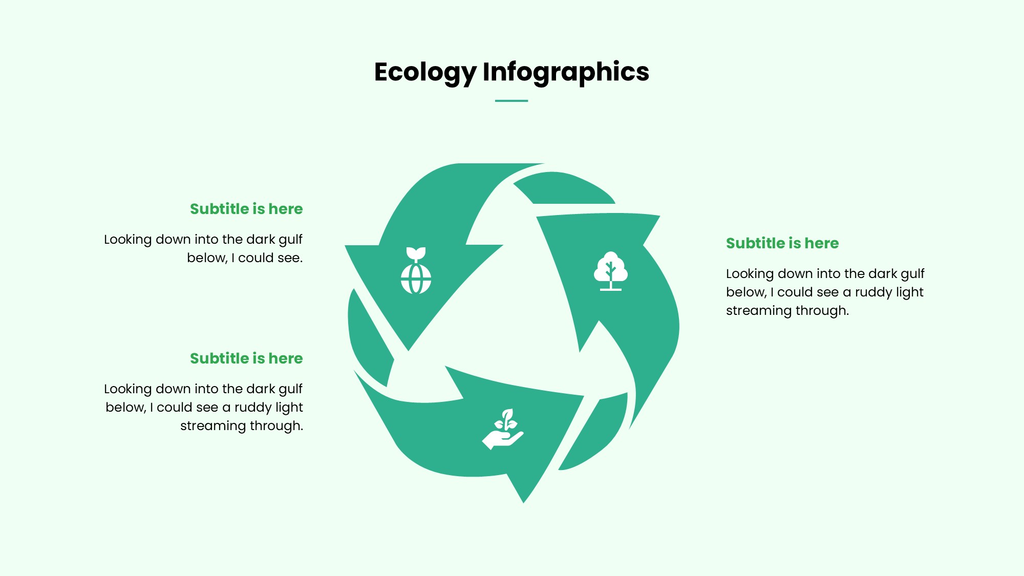 绿色环保图形信息图示PPT模板