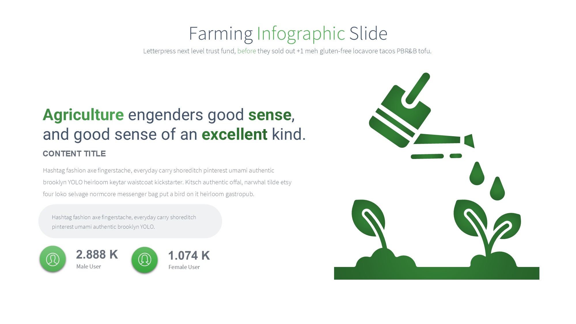 绿色环保图形信息图示PPT模板