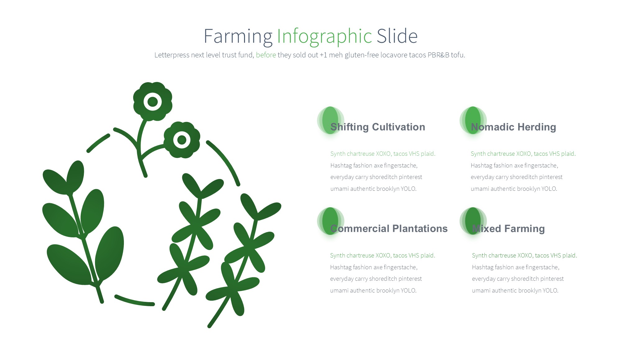 绿色环保图形信息图示PPT模板