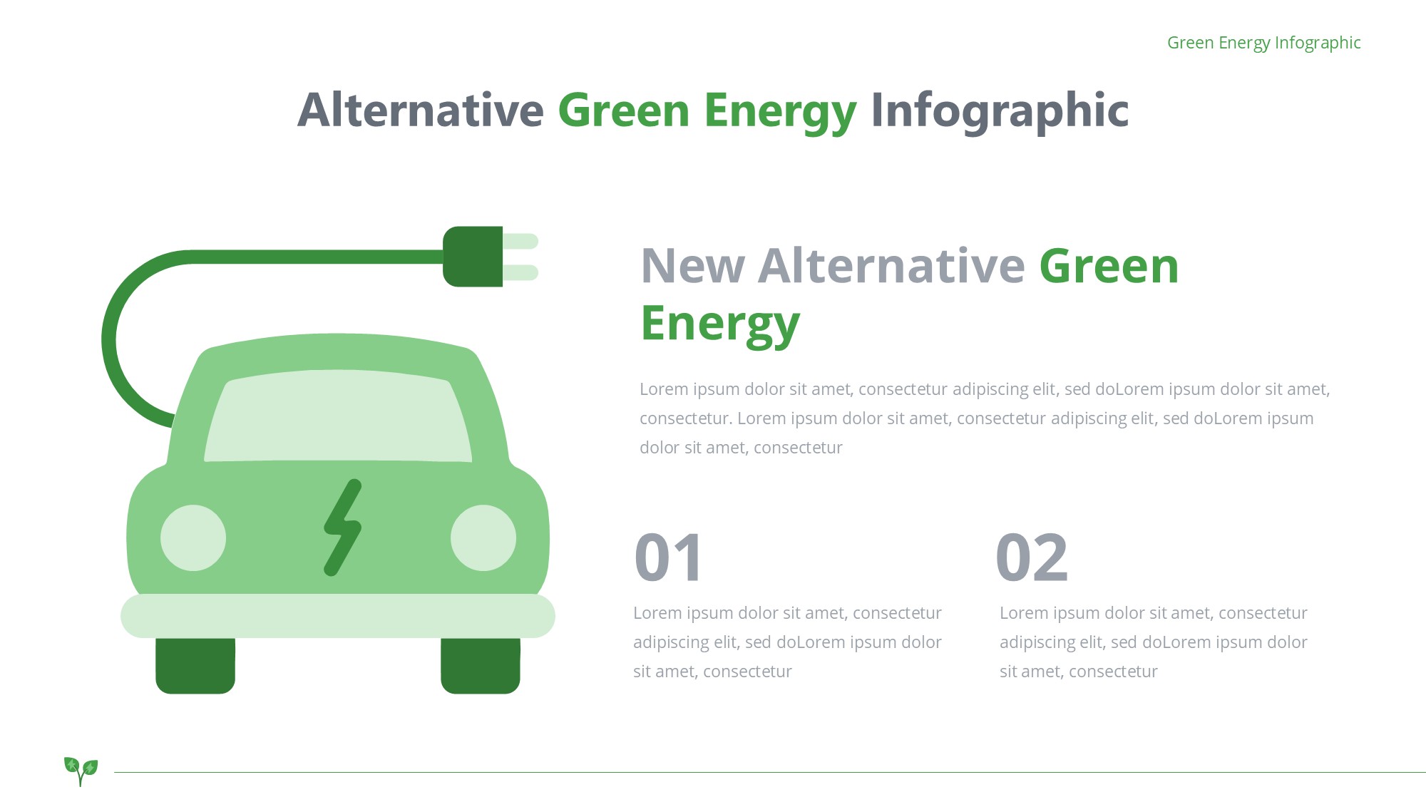 绿色环保图形信息图示PPT模板