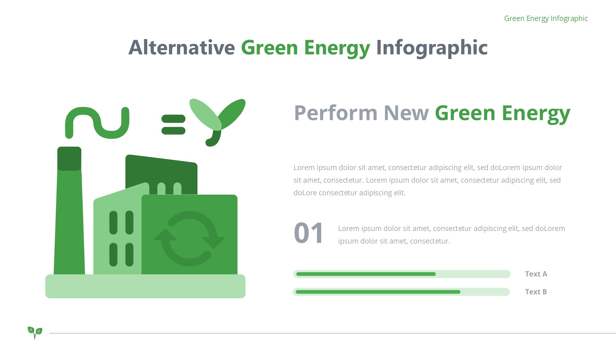 绿色环保图形信息图示PPT模板