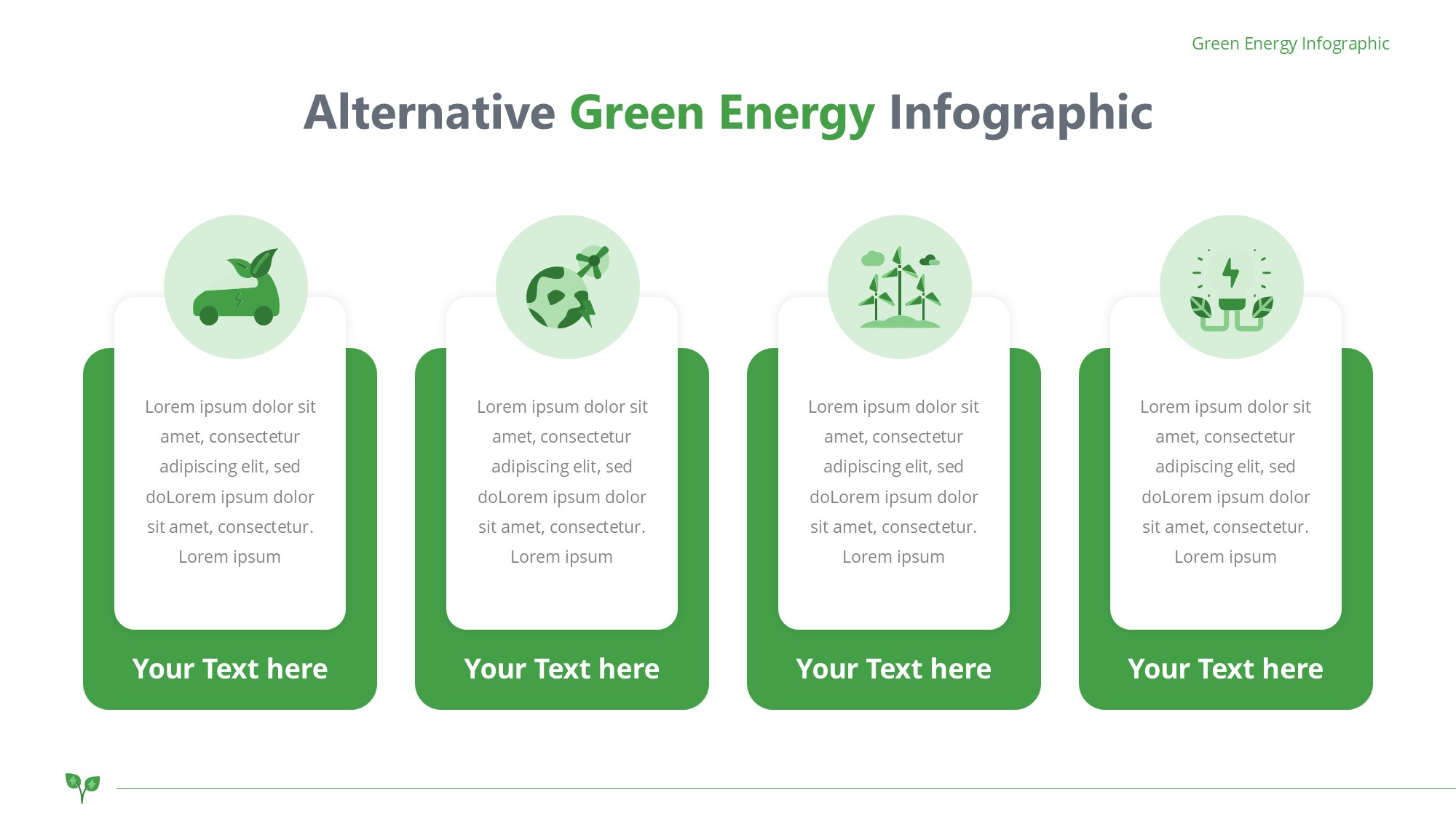 绿色环保图形信息图示PPT模板