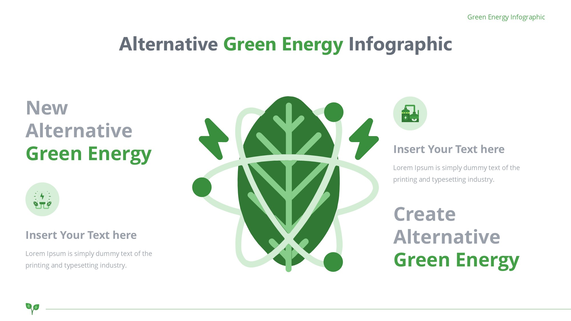 绿色环保图形信息图示PPT模板