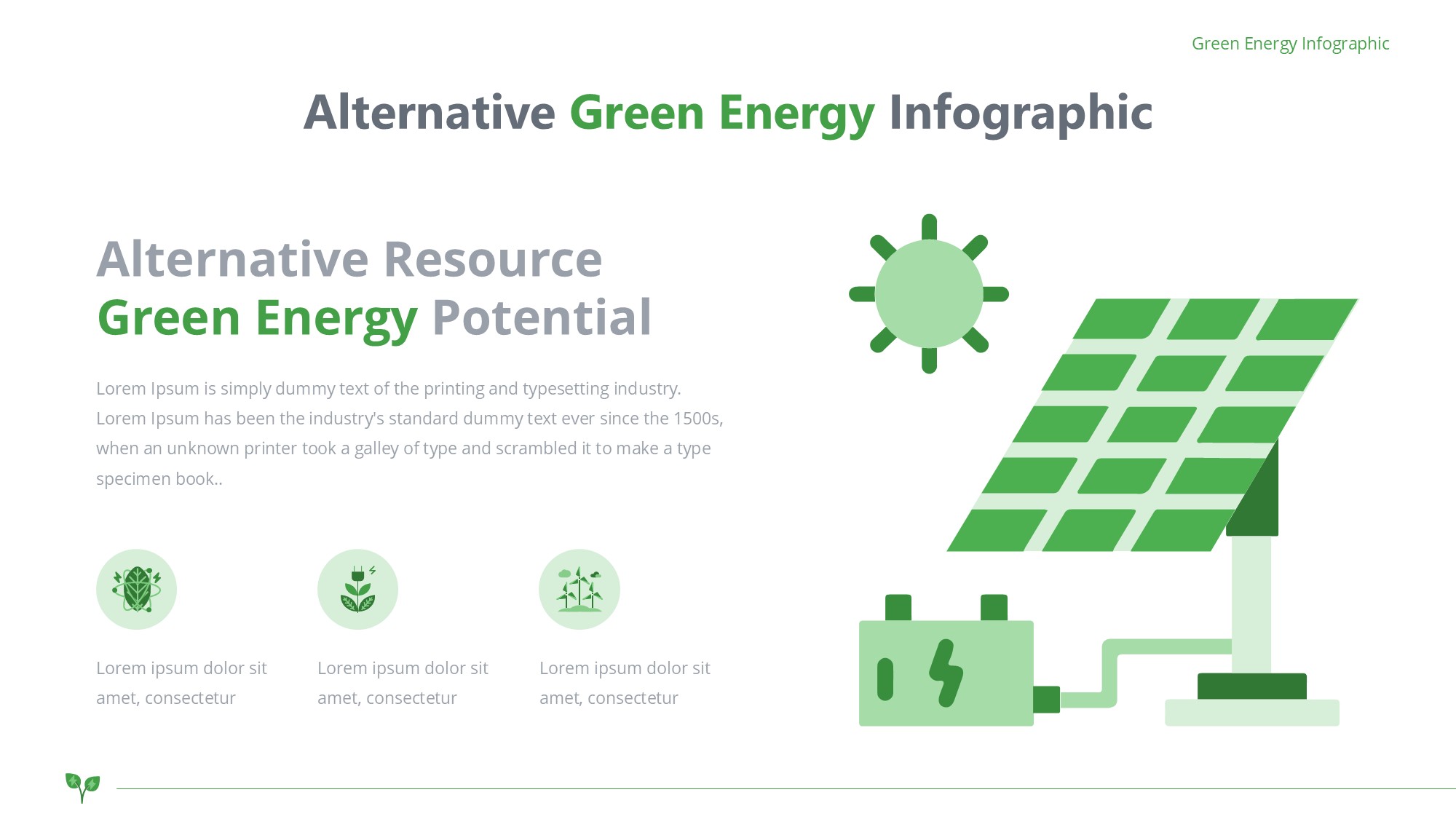 绿色环保图形信息图示PPT模板