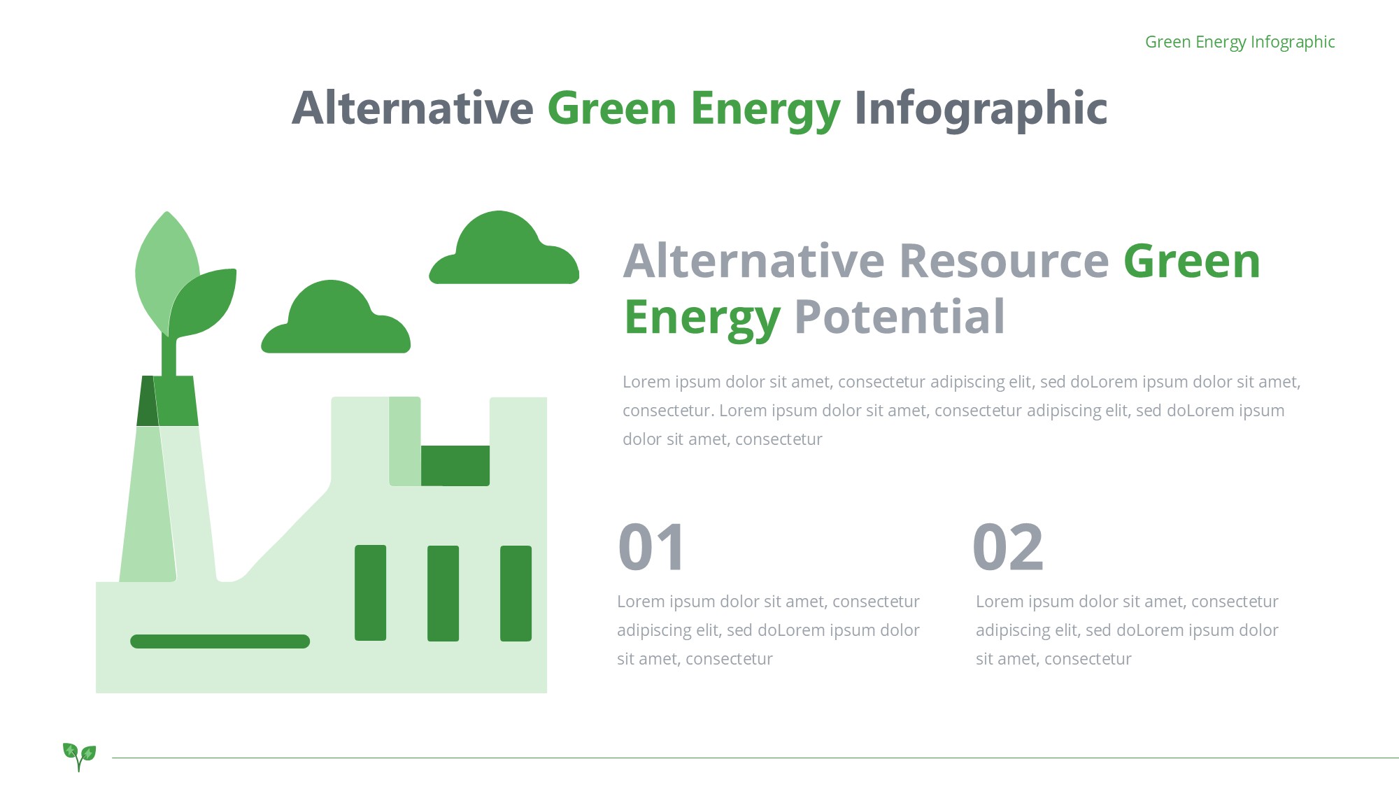 绿色环保图形信息图示PPT模板