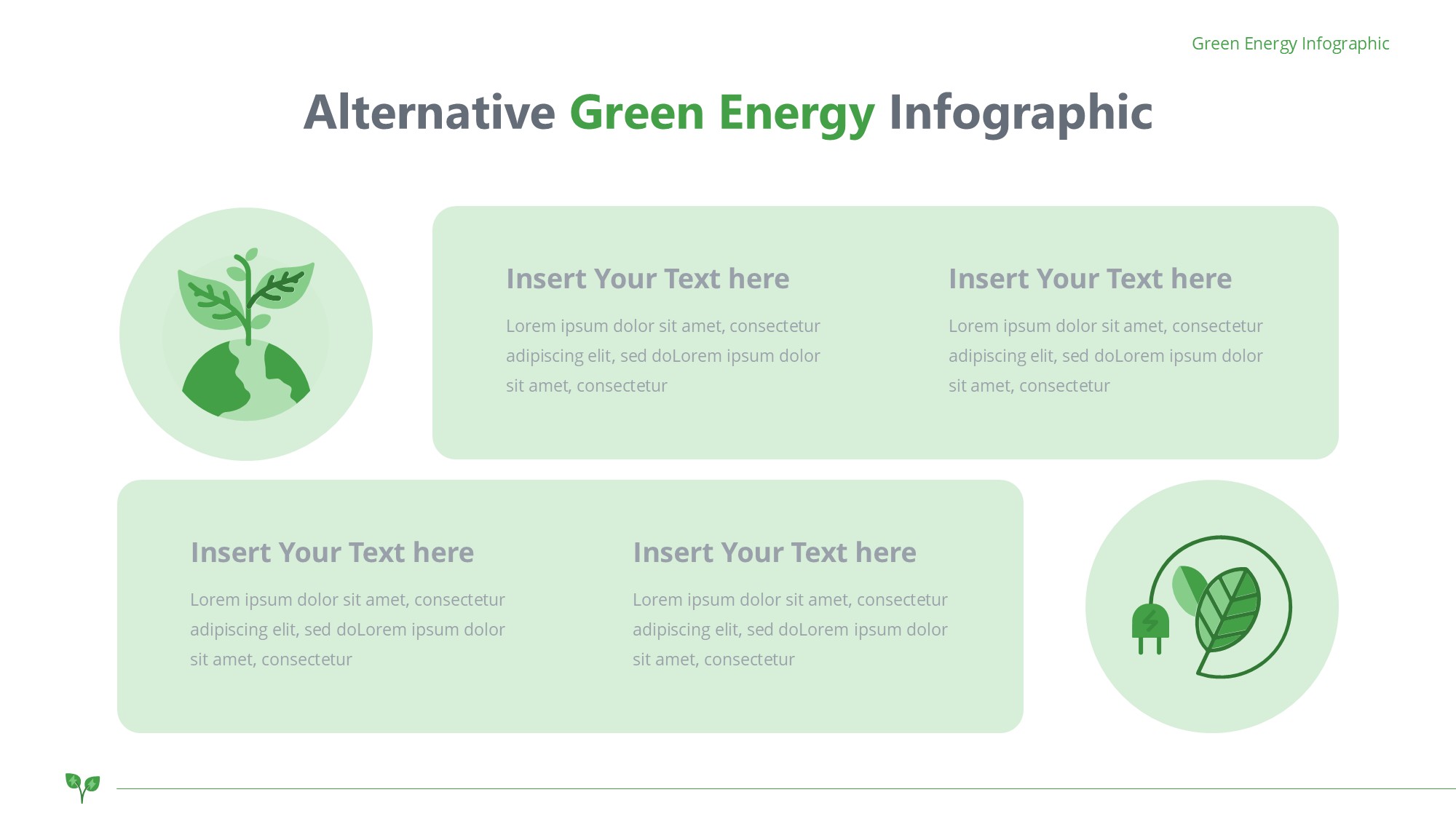 绿色环保图形信息图示PPT模板