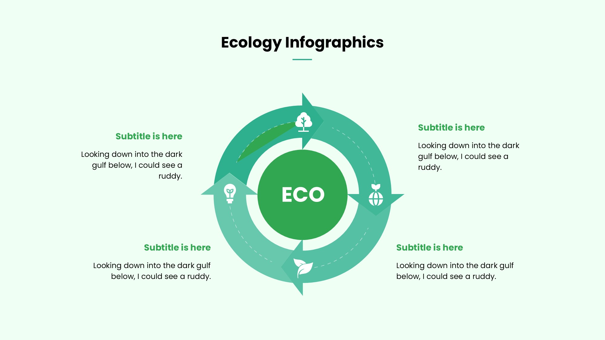 绿色环保图形信息图示PPT模板