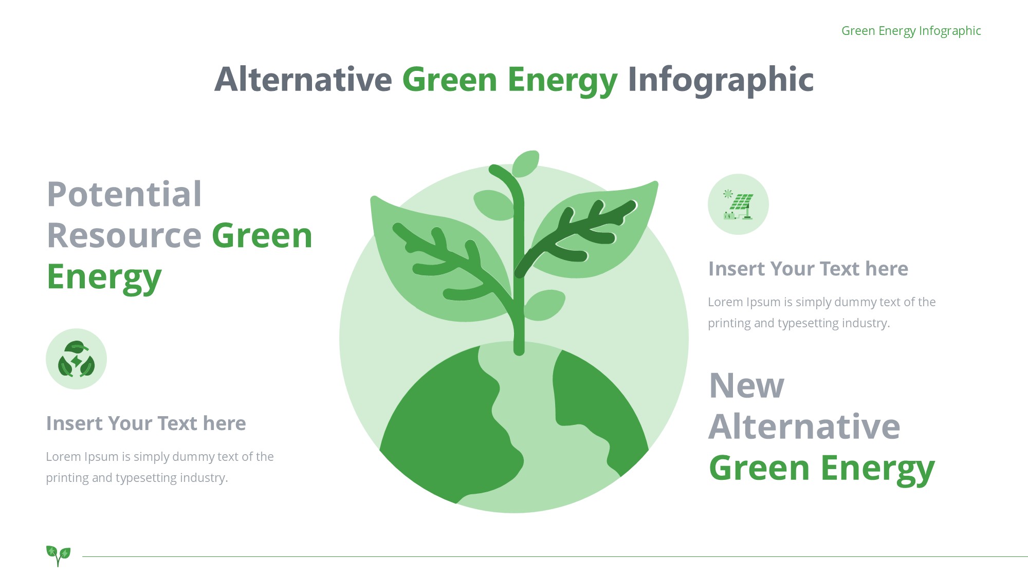 绿色环保图形信息图示PPT模板