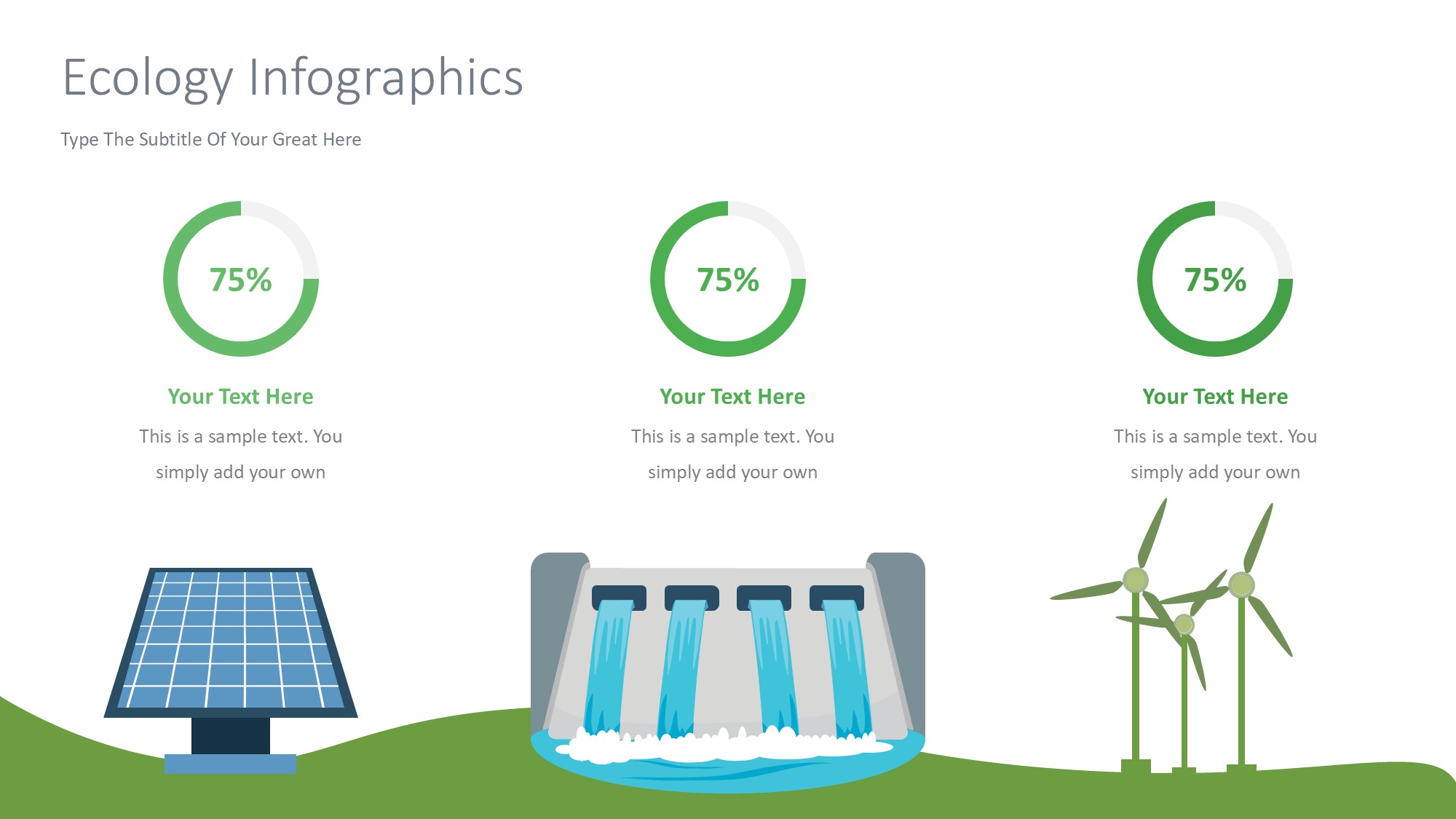 绿色环保图形信息图示PPT模板