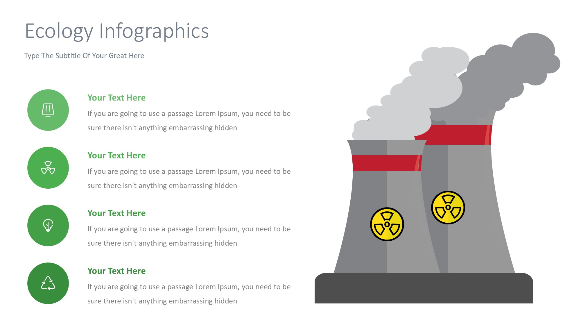 绿色环保图形信息图示PPT模板