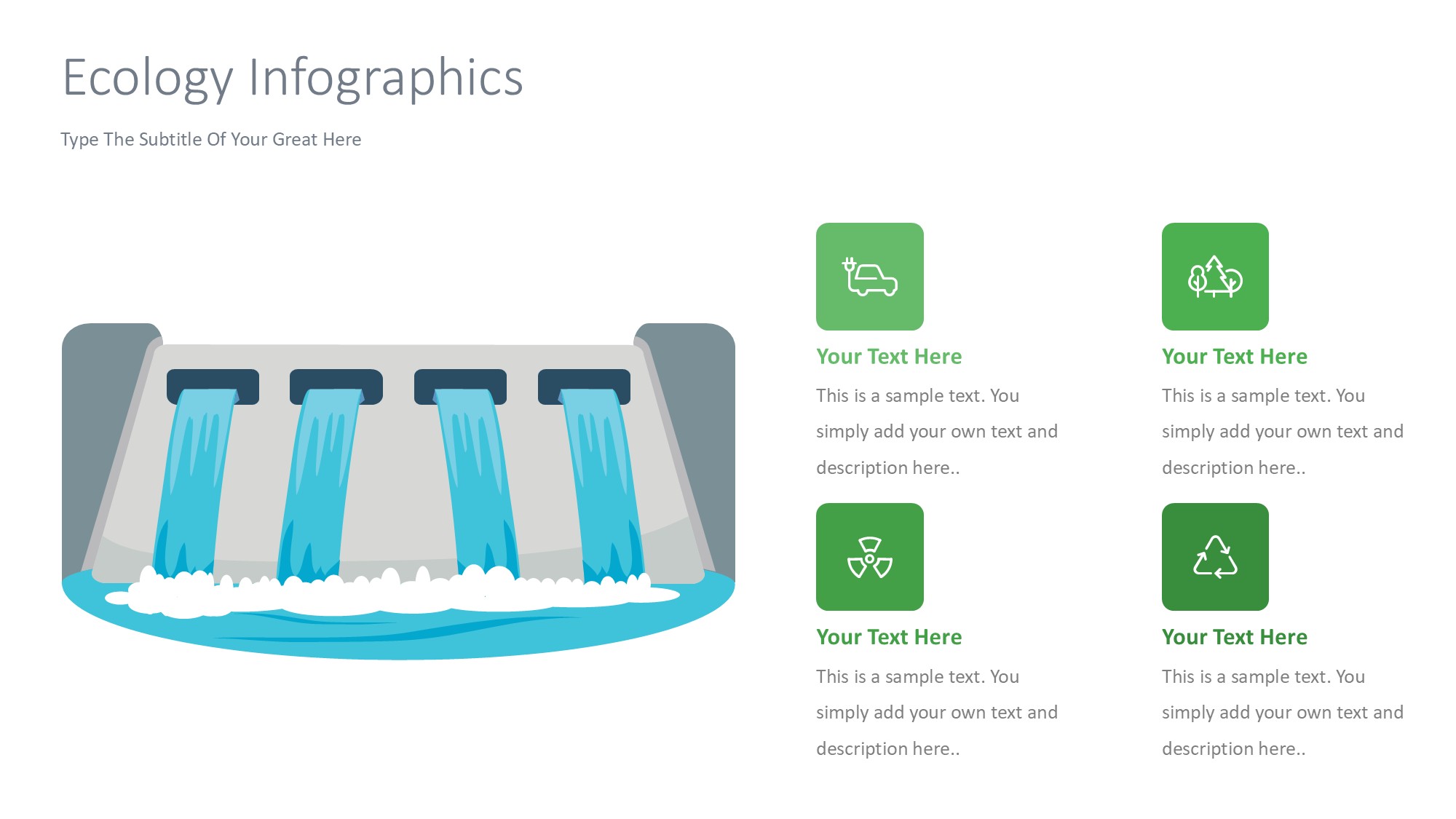 绿色环保图形信息图示PPT模板