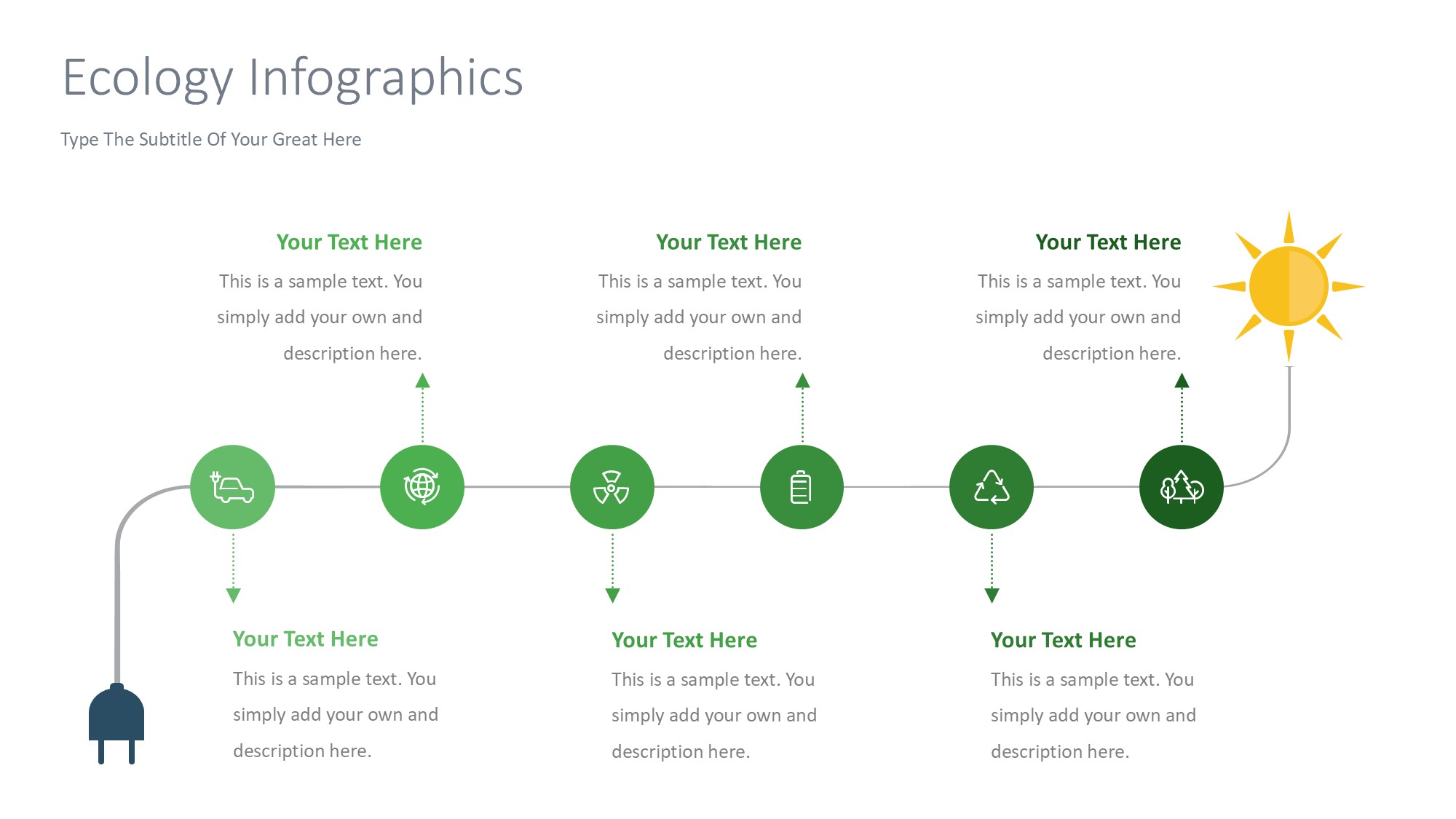 绿色环保图形信息图示PPT模板