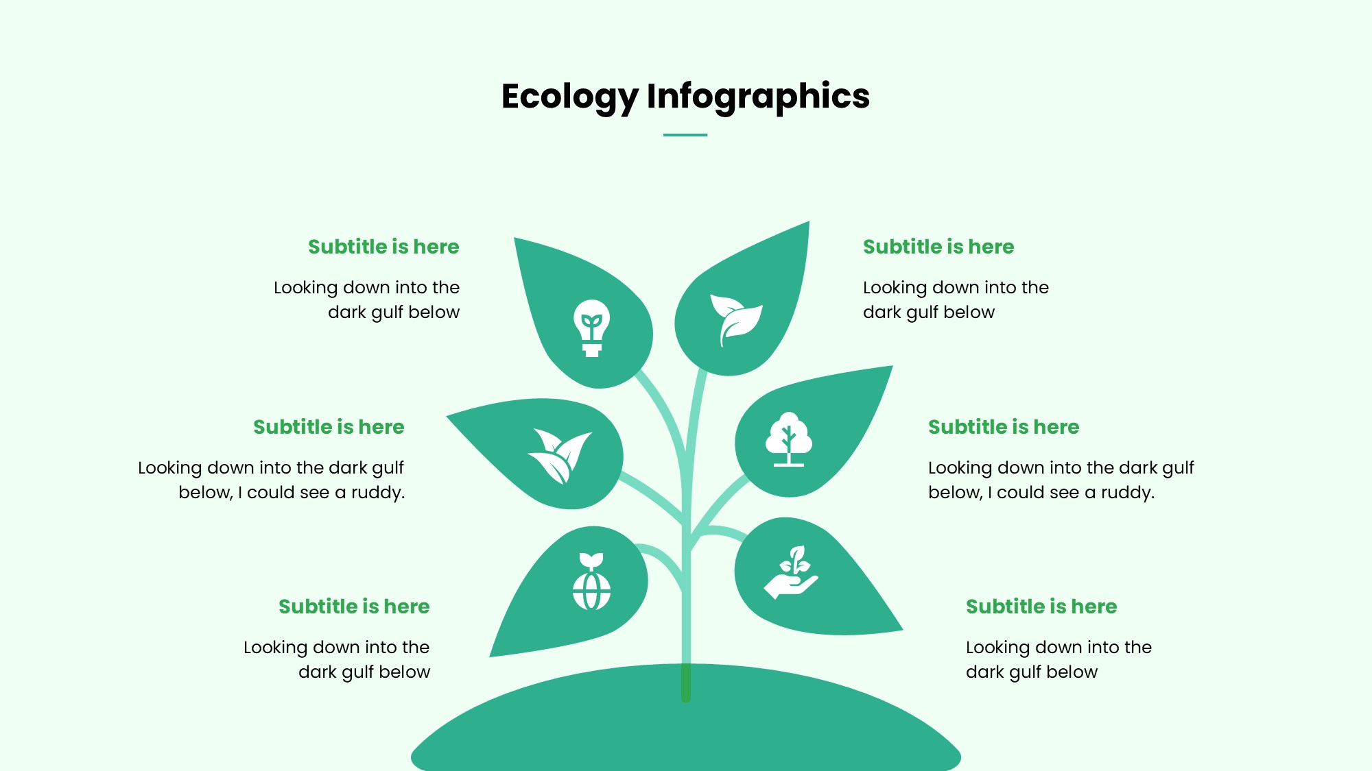 绿色环保图形信息图示PPT模板