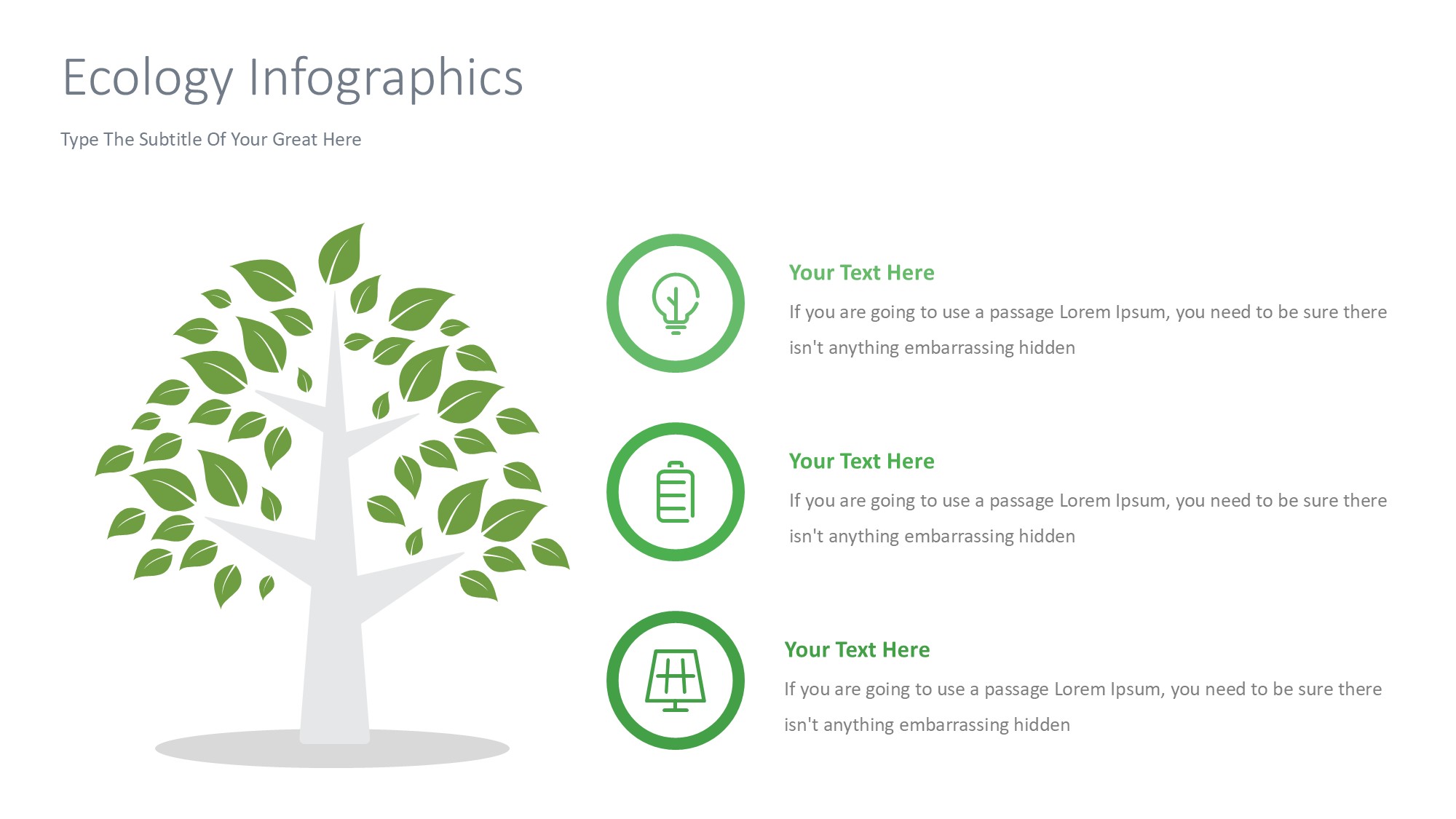 绿色环保图形信息图示PPT模板