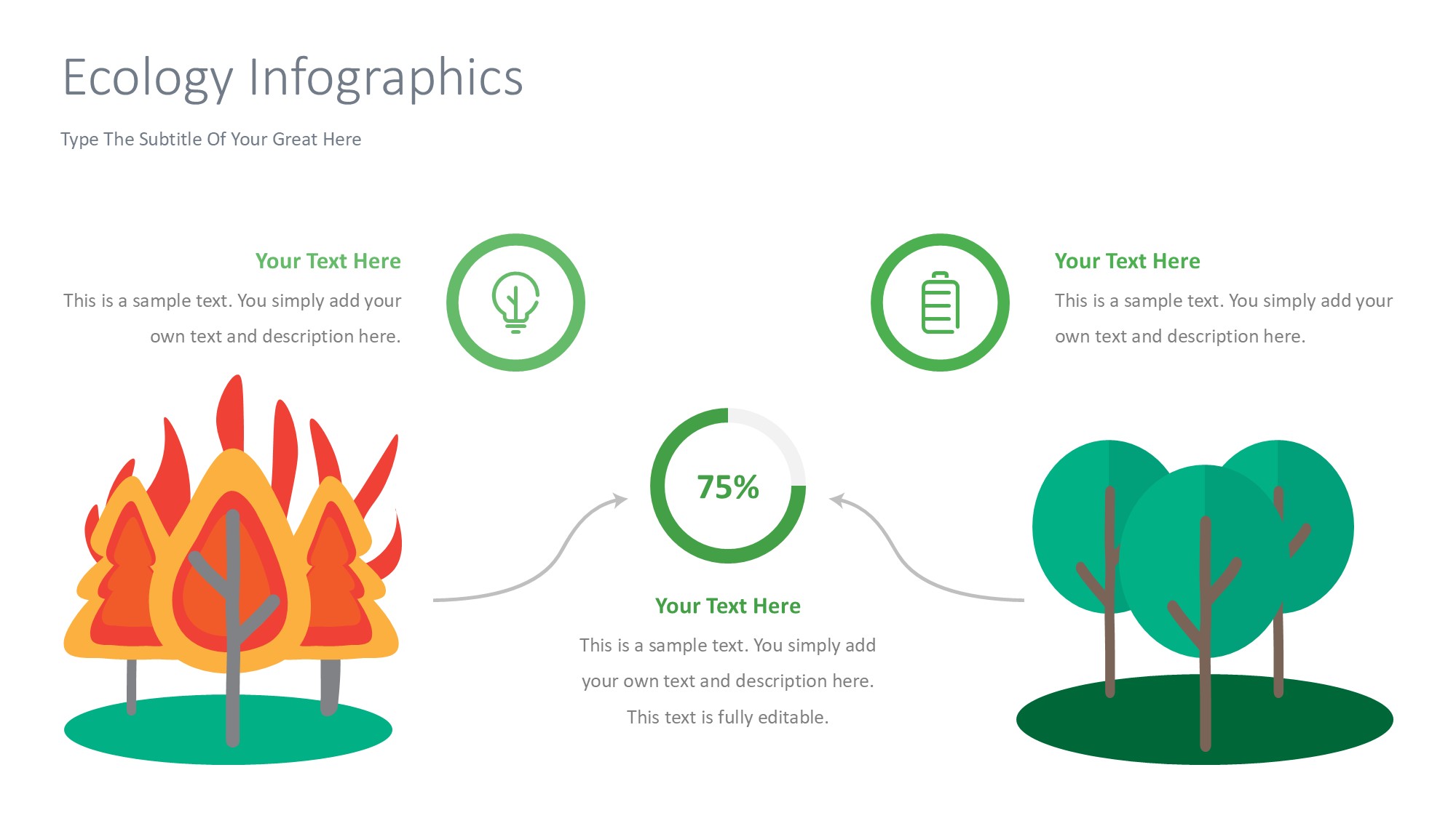 绿色环保图形信息图示PPT模板