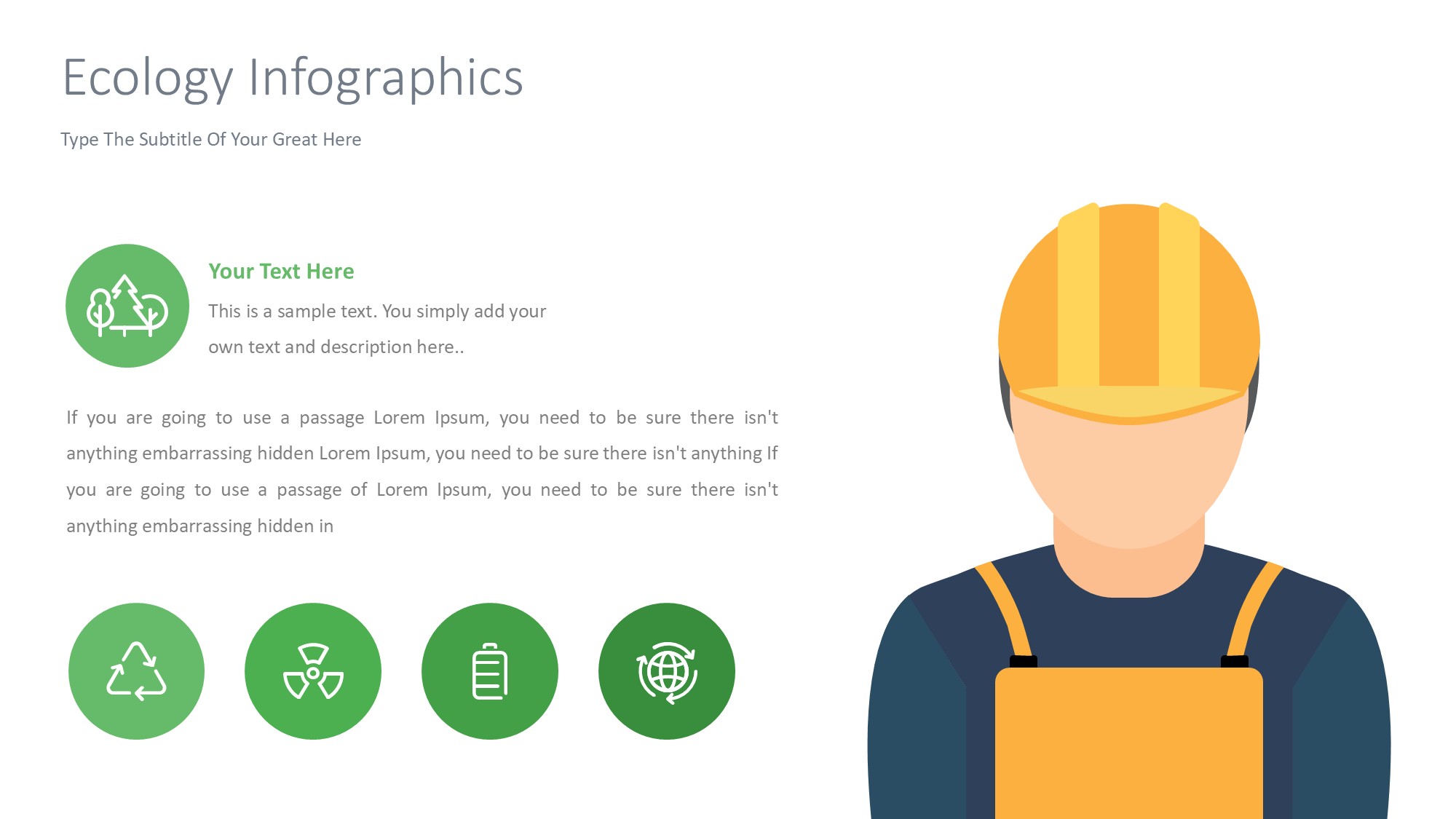 绿色环保图形信息图示PPT模板