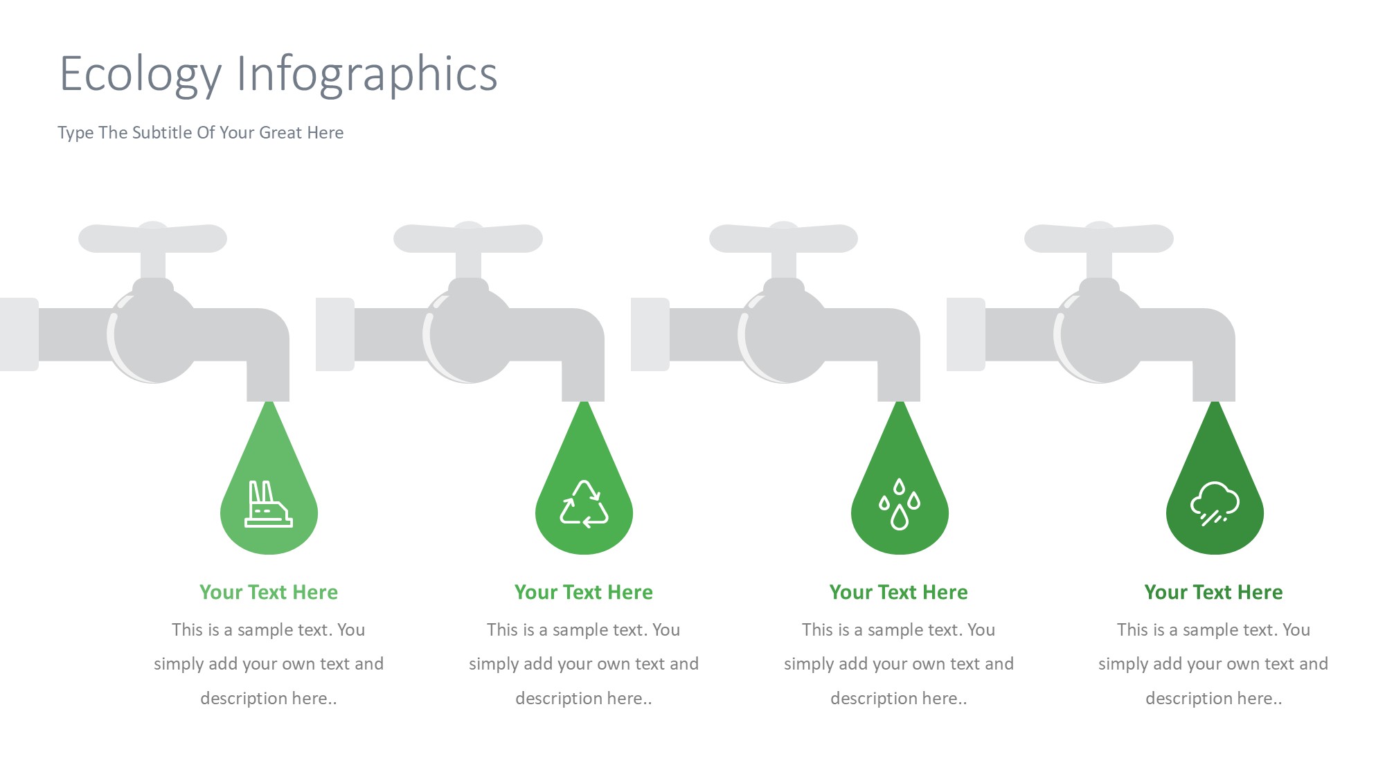 绿色环保图形信息图示PPT模板