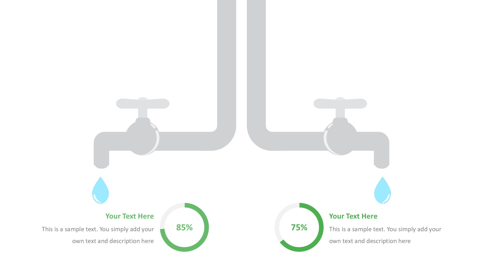 绿色环保图形信息图示PPT模板