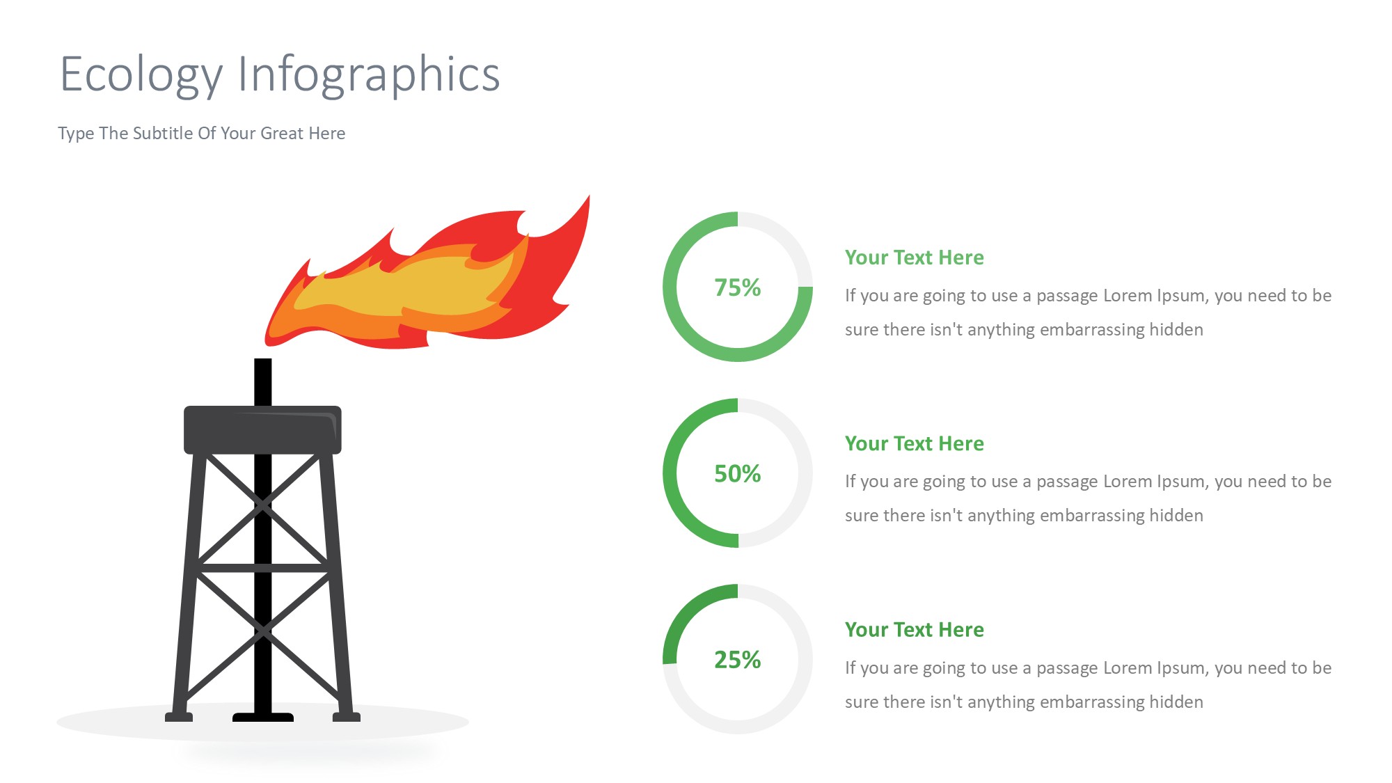 绿色环保图形信息图示PPT模板