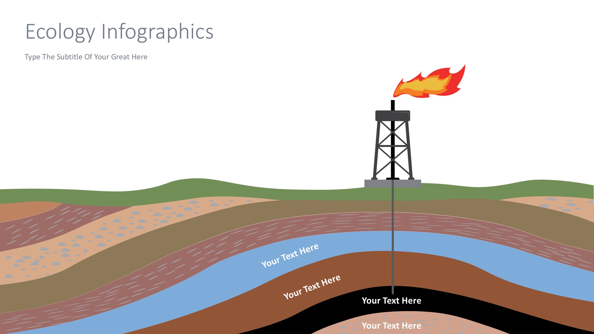 绿色环保图形信息图示PPT模板