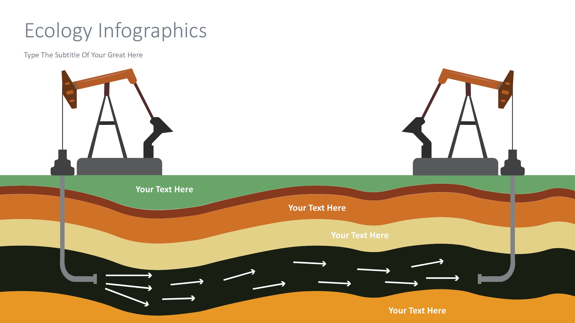 绿色环保图形信息图示PPT模板