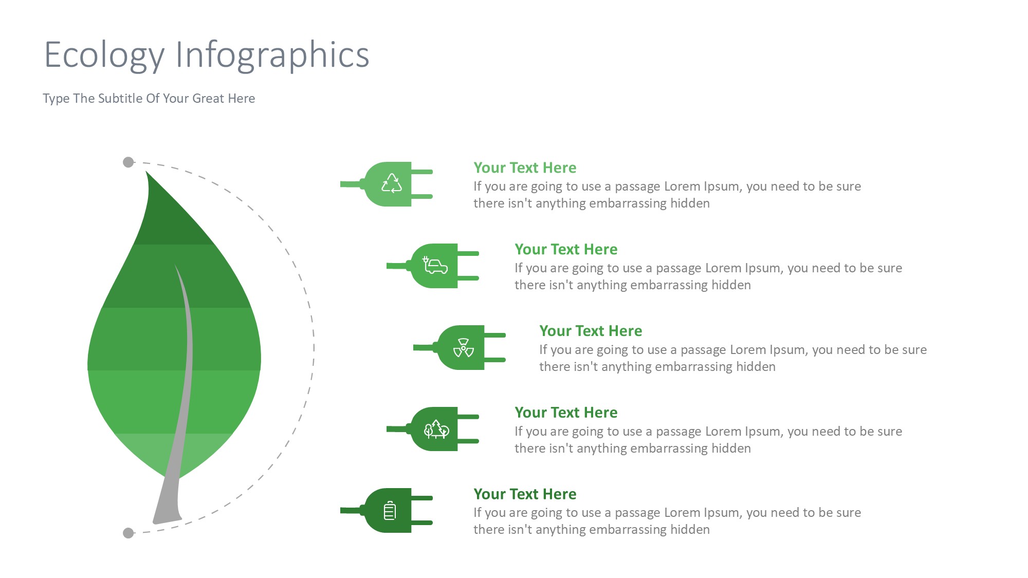 绿色环保图形信息图示PPT模板