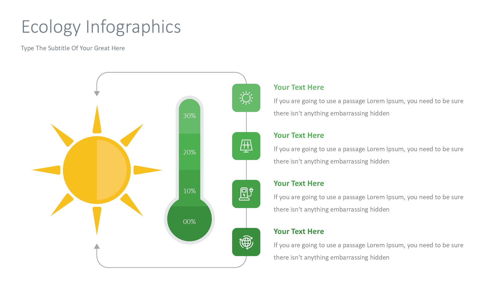 绿色环保图形信息图示PPT模板