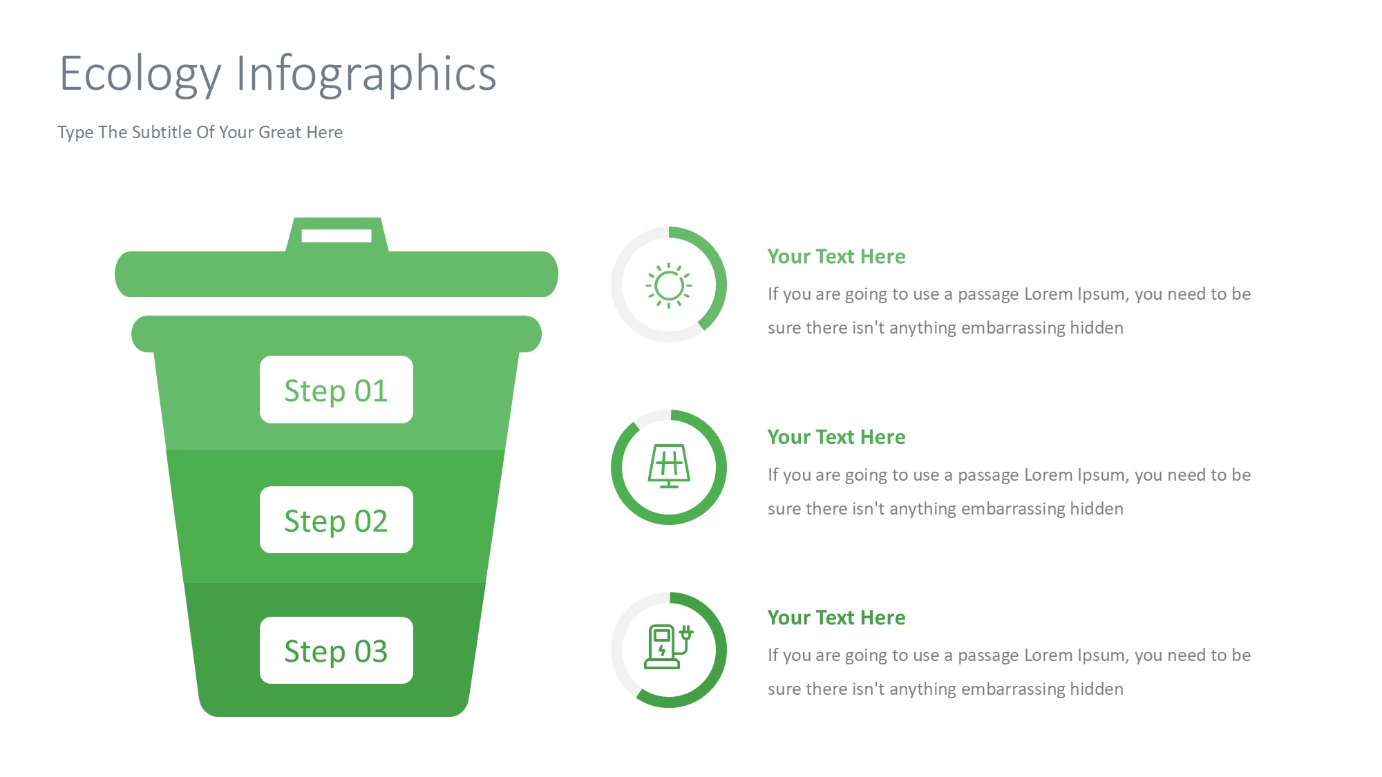 绿色环保图形信息图示PPT模板