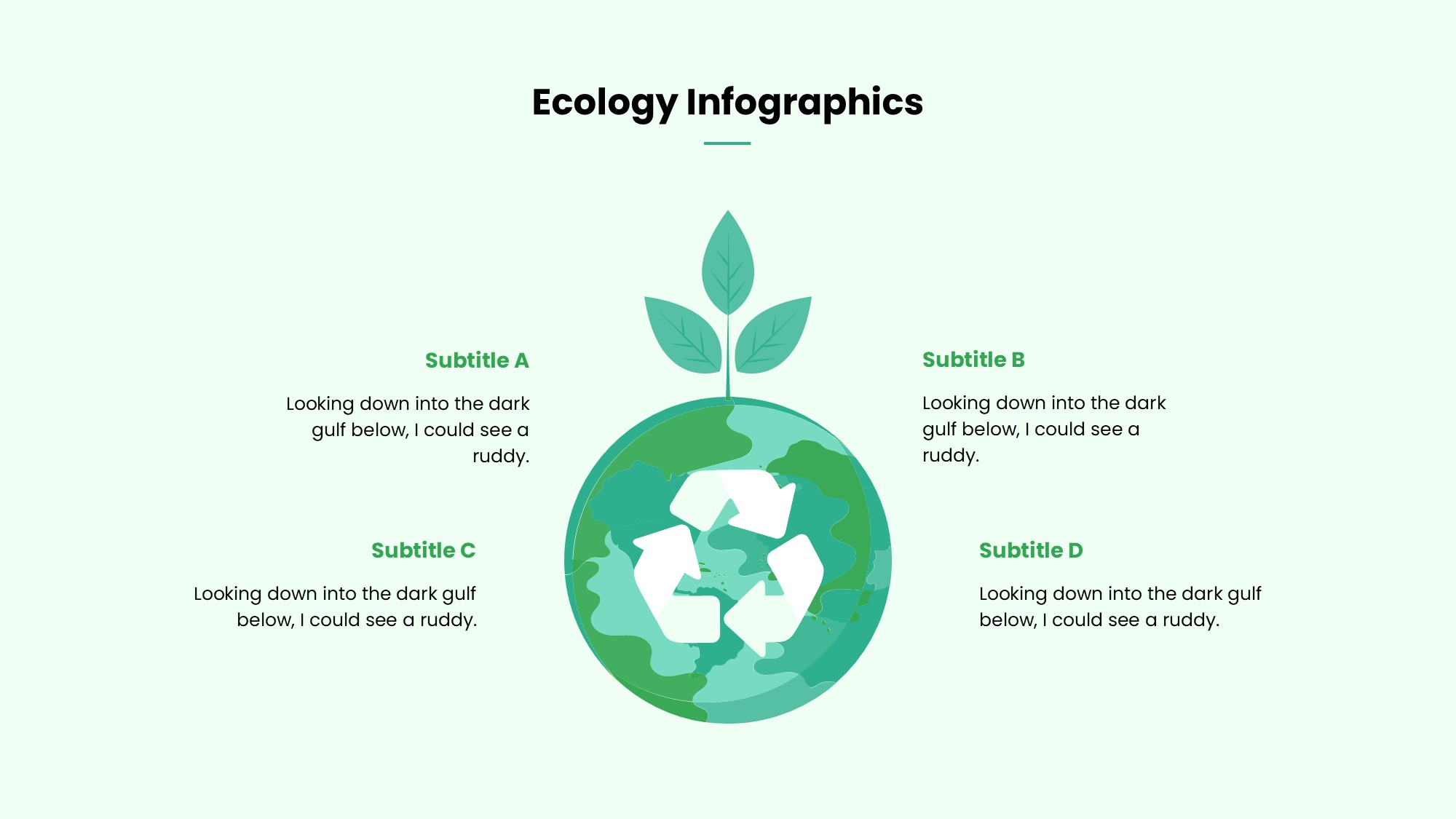 绿色环保图形信息图示PPT模板
