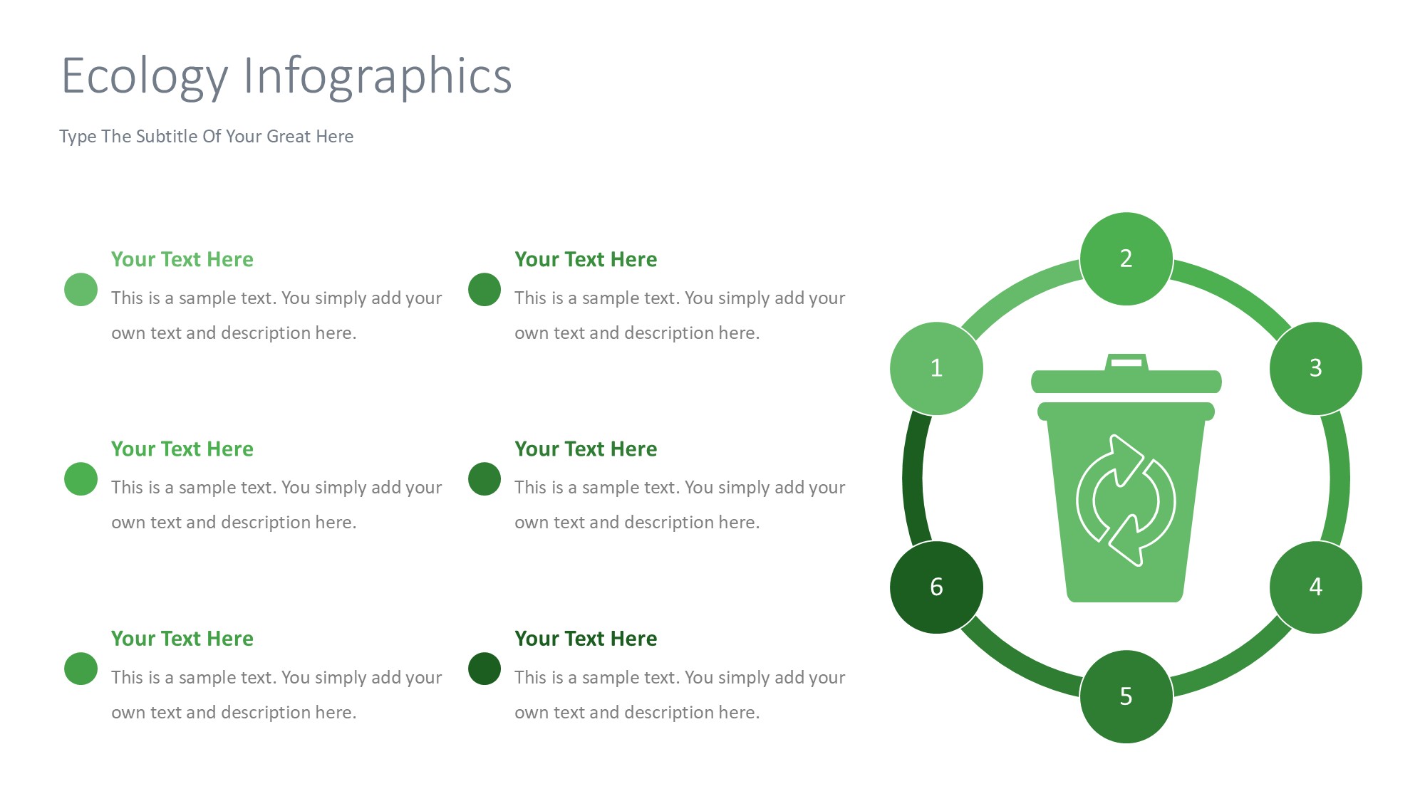 绿色环保图形信息图示PPT模板