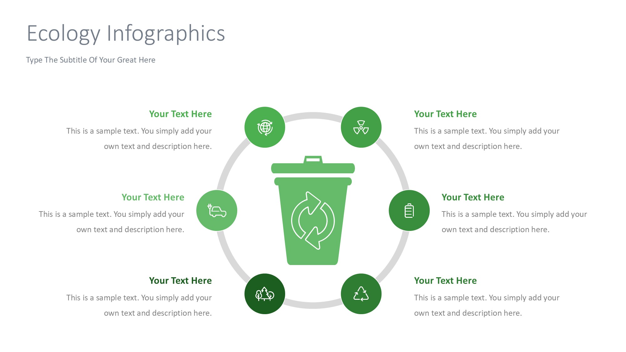 绿色环保图形信息图示PPT模板