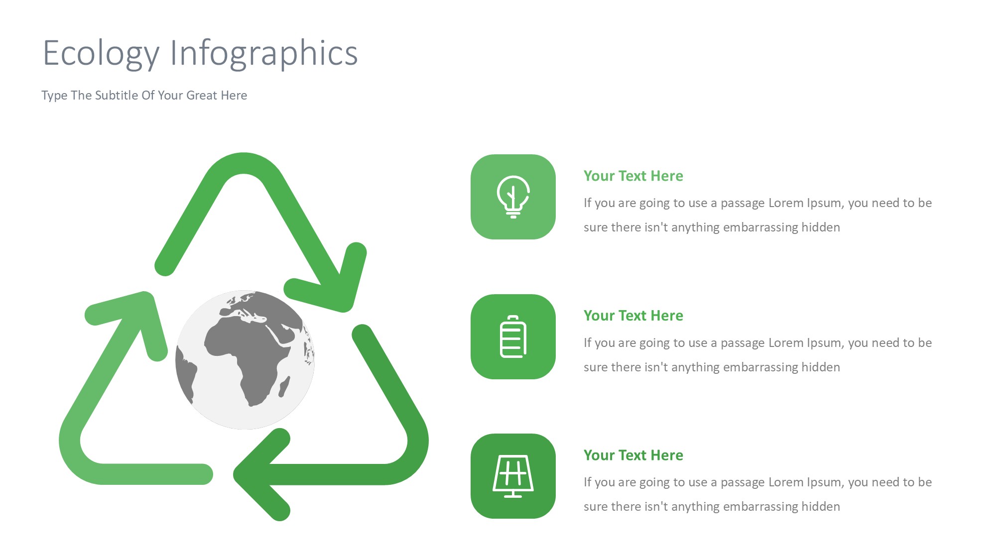 绿色环保图形信息图示PPT模板