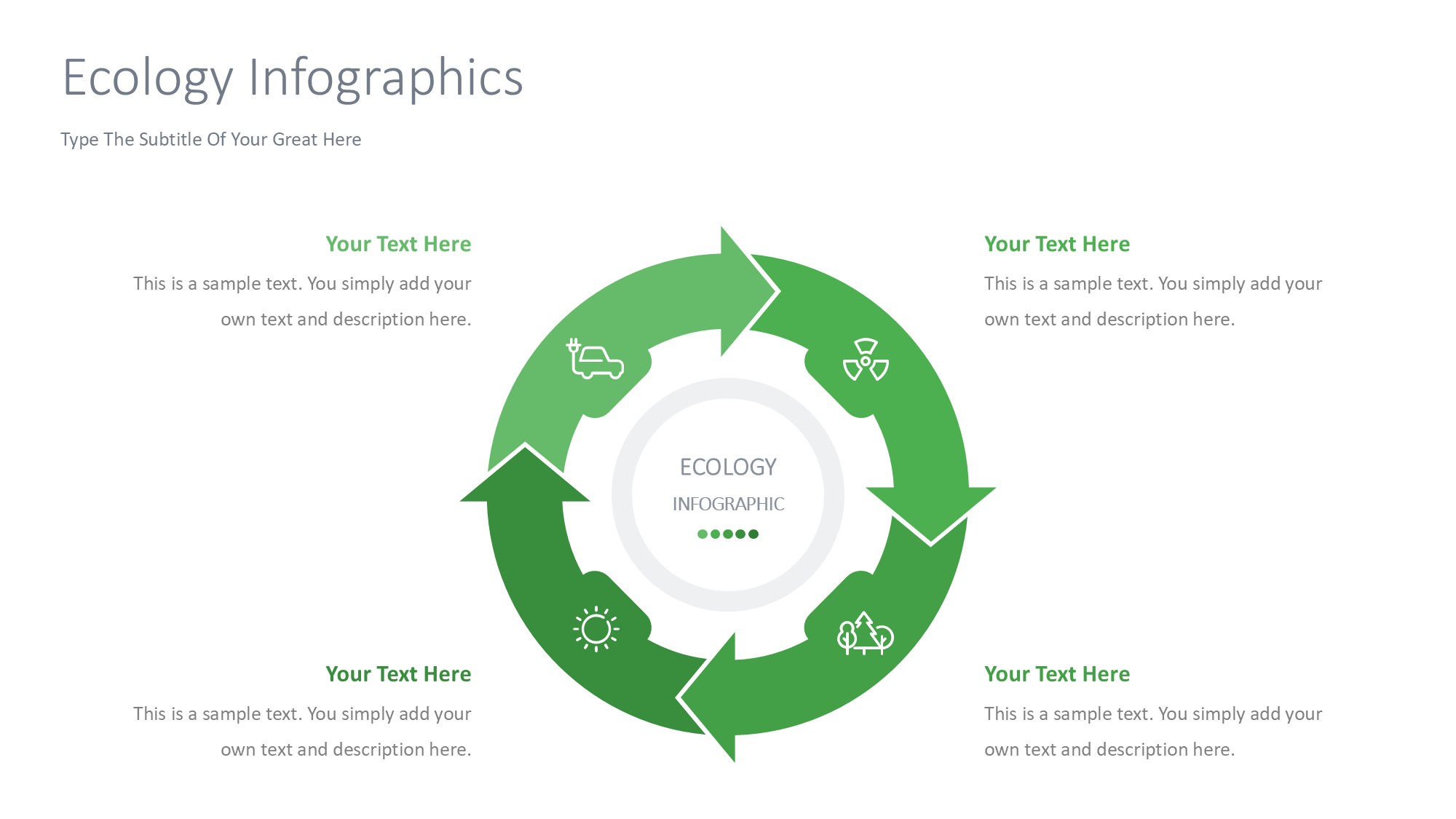 绿色环保图形信息图示PPT模板