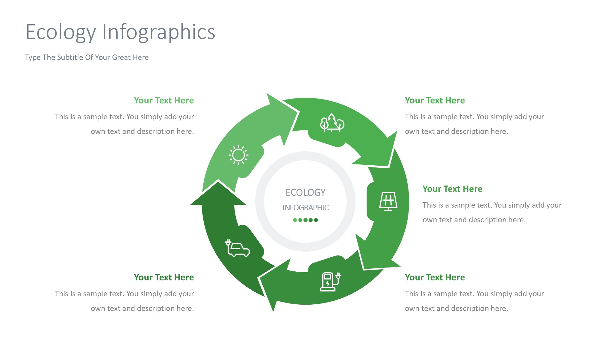 绿色环保图形信息图示PPT模板