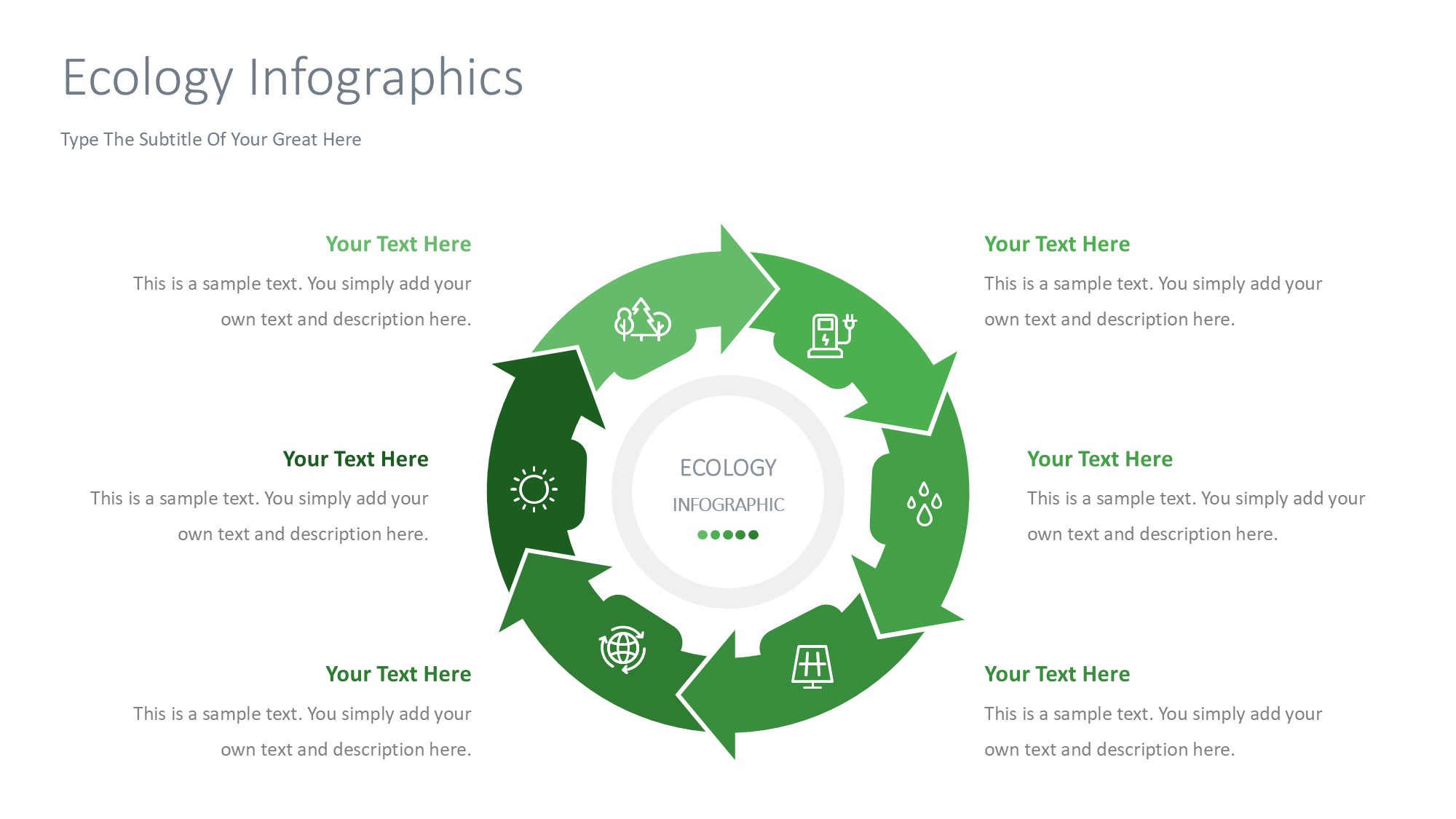 绿色环保图形信息图示PPT模板
