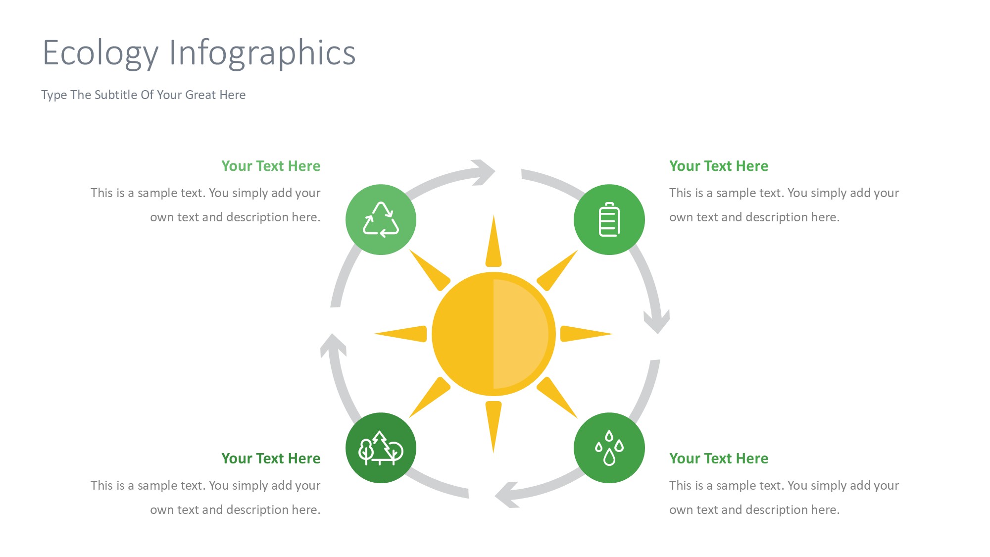绿色环保图形信息图示PPT模板