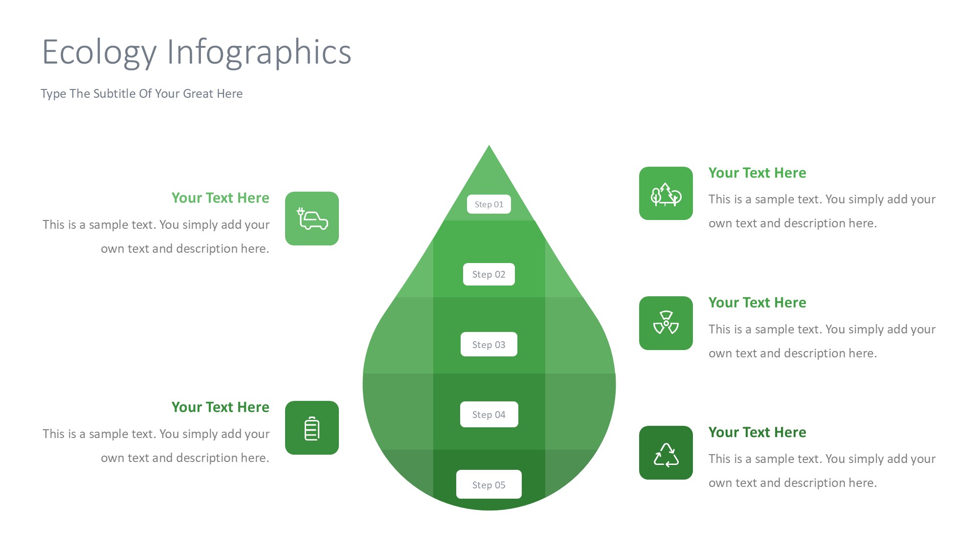 绿色环保图形信息图示PPT模板