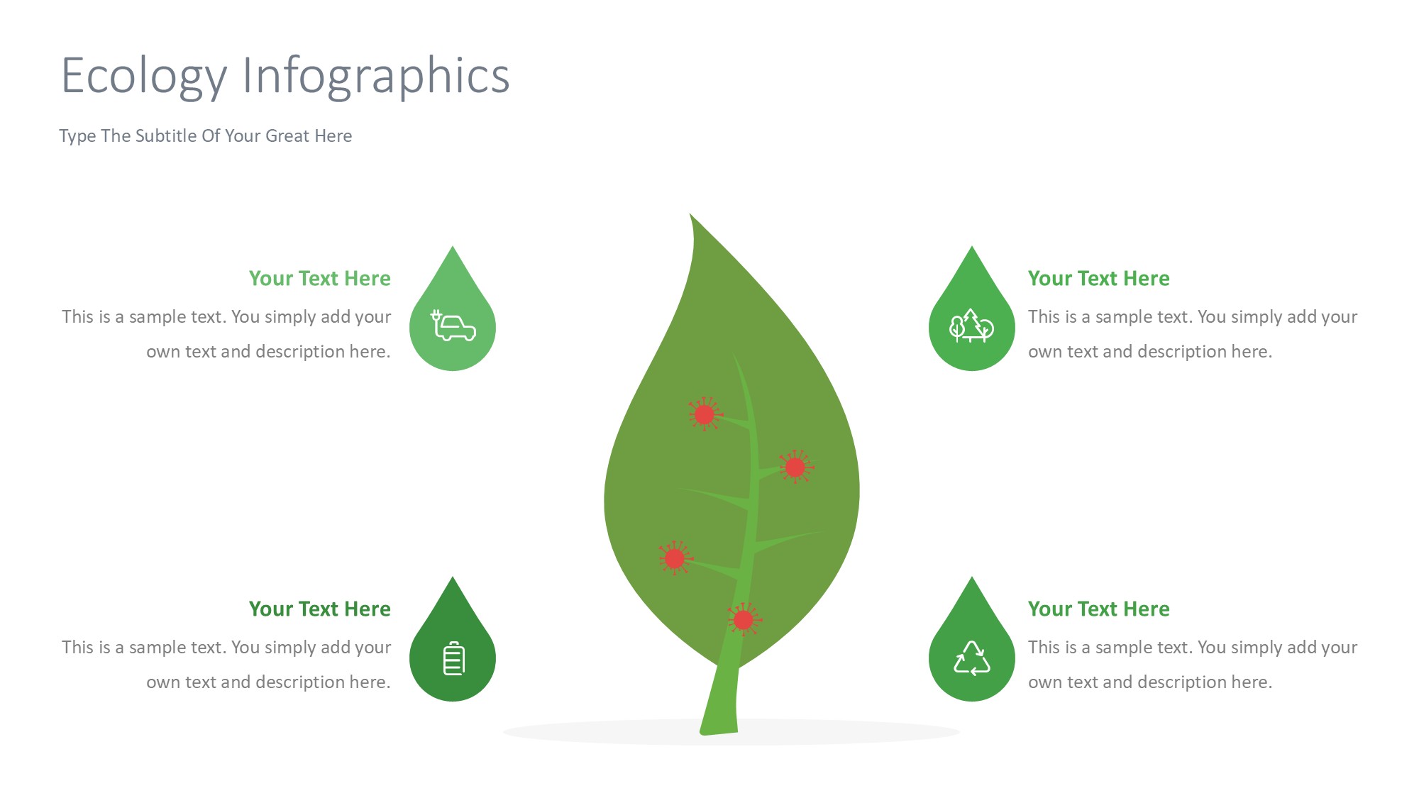 绿色环保图形信息图示PPT模板