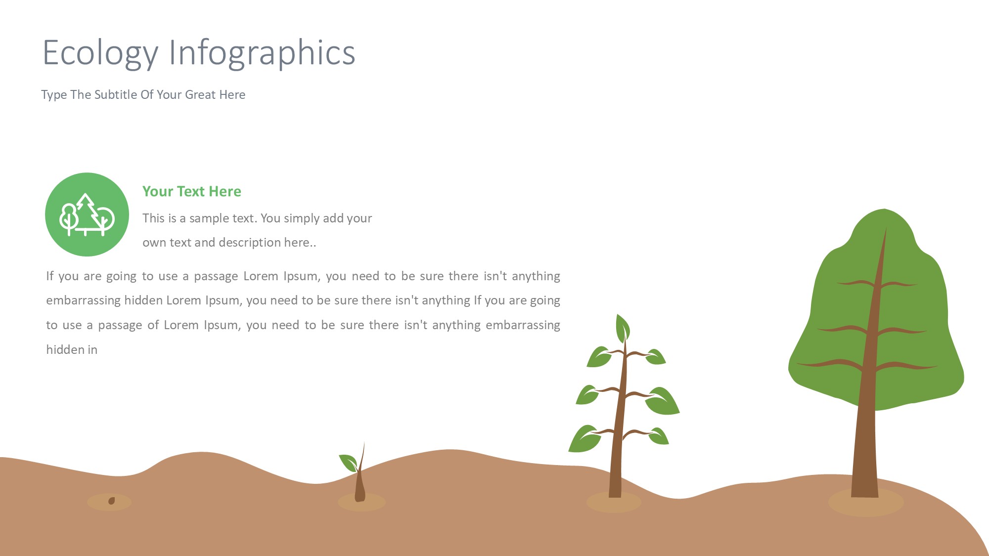 绿色环保图形信息图示PPT模板