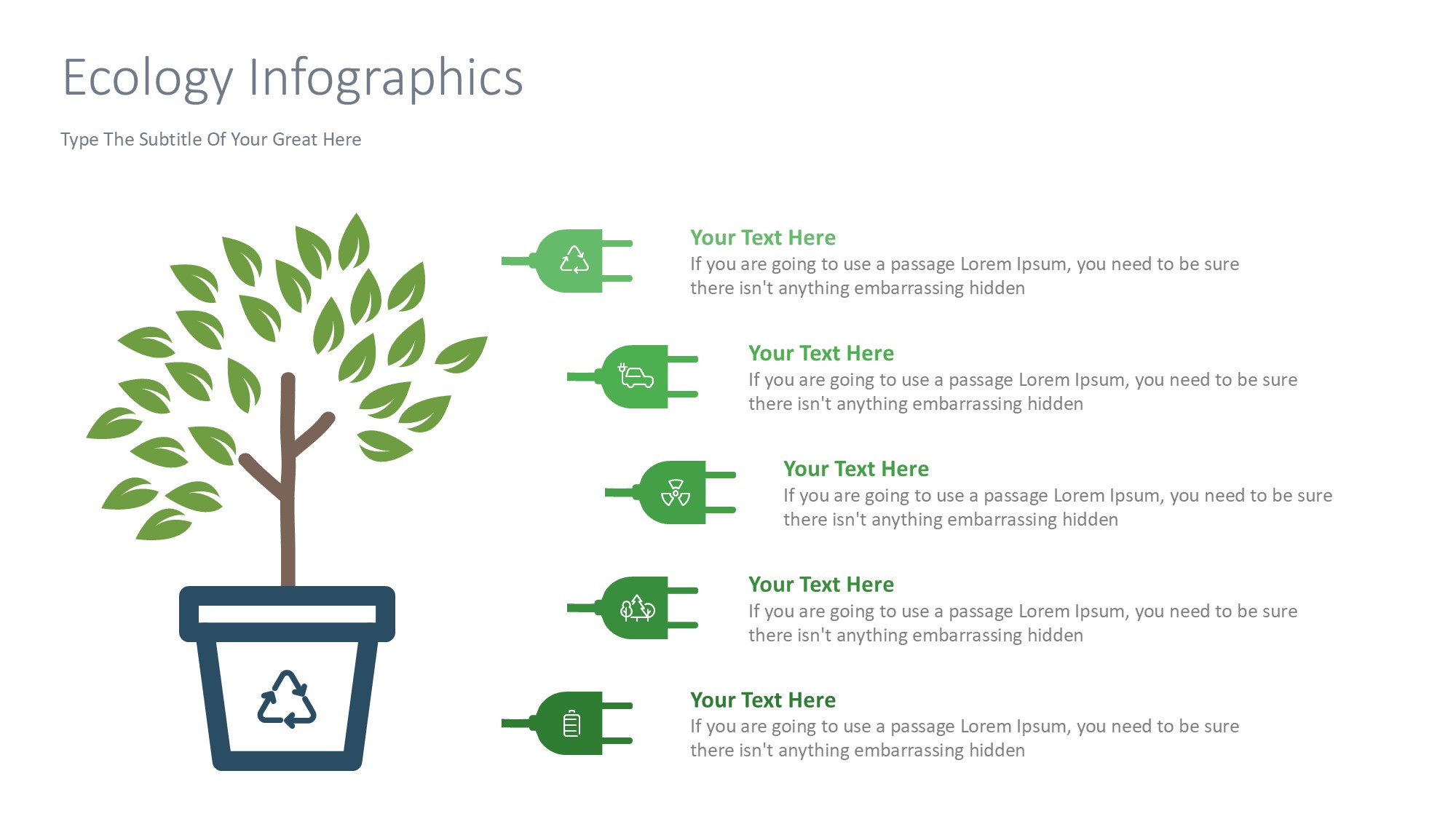 绿色环保图形信息图示PPT模板
