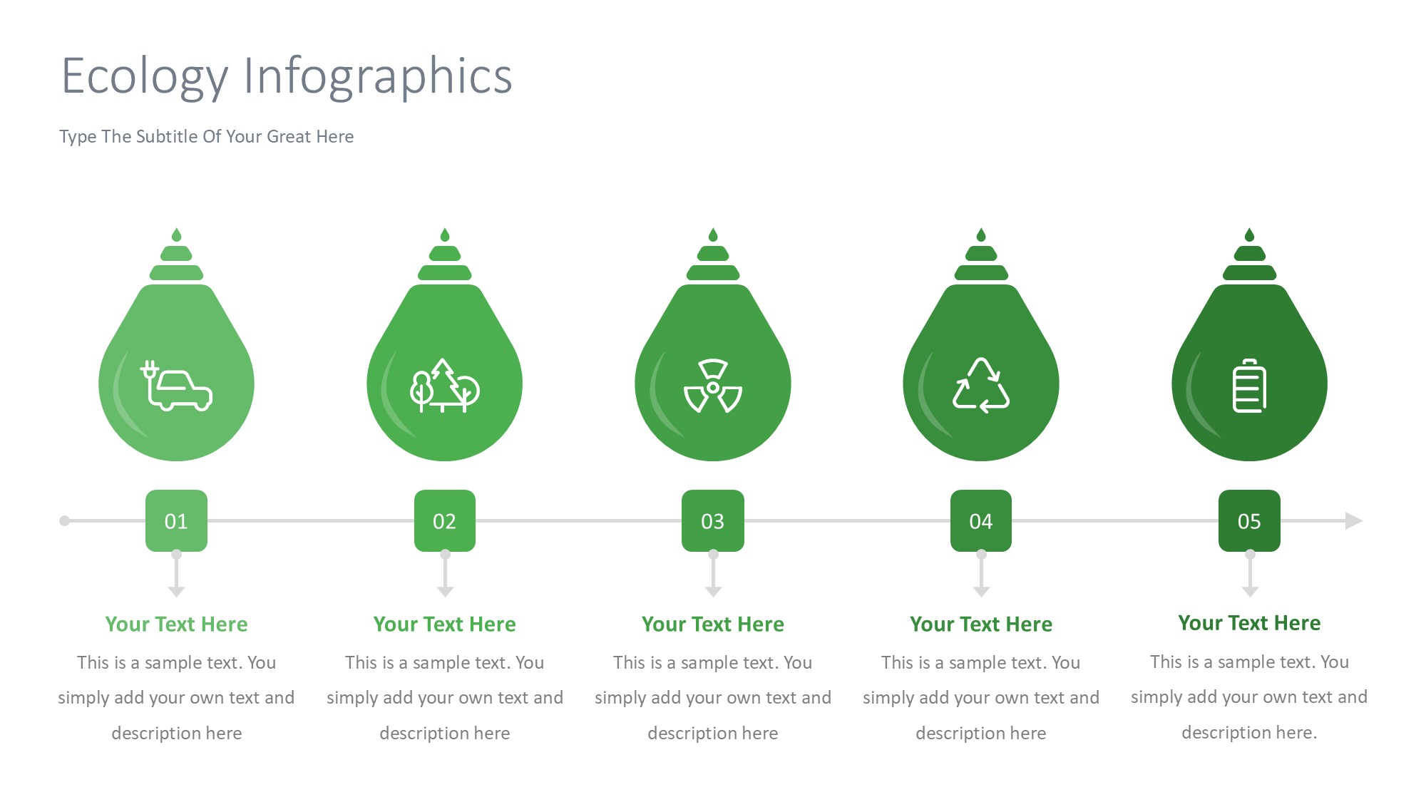 绿色环保图形信息图示PPT模板