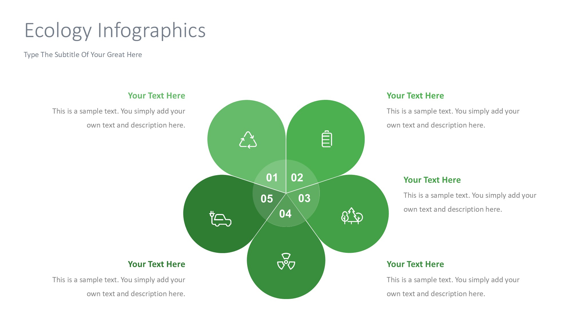 绿色环保图形信息图示PPT模板