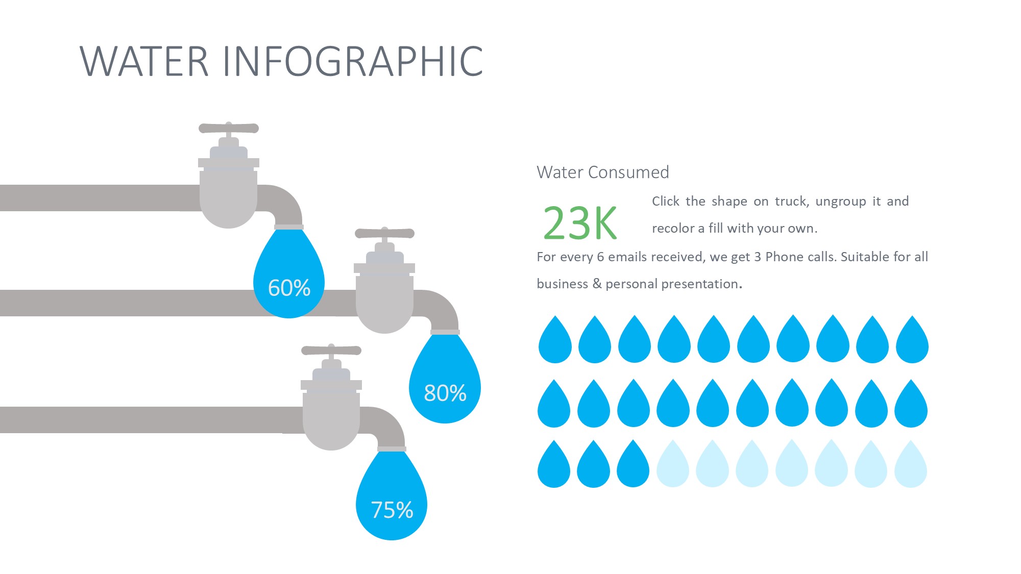 绿色环保图形信息图示PPT模板